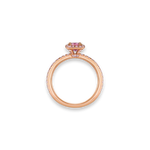 Solitaire Aura diamant fancy purplish pink taille coussin, image 2