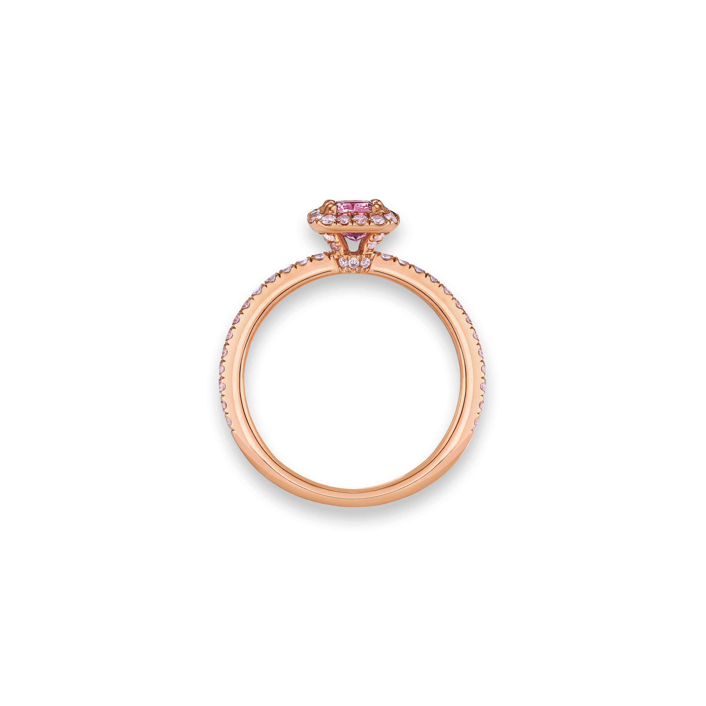 Solitaire Aura diamant fancy purplish pink taille coussin, image 2