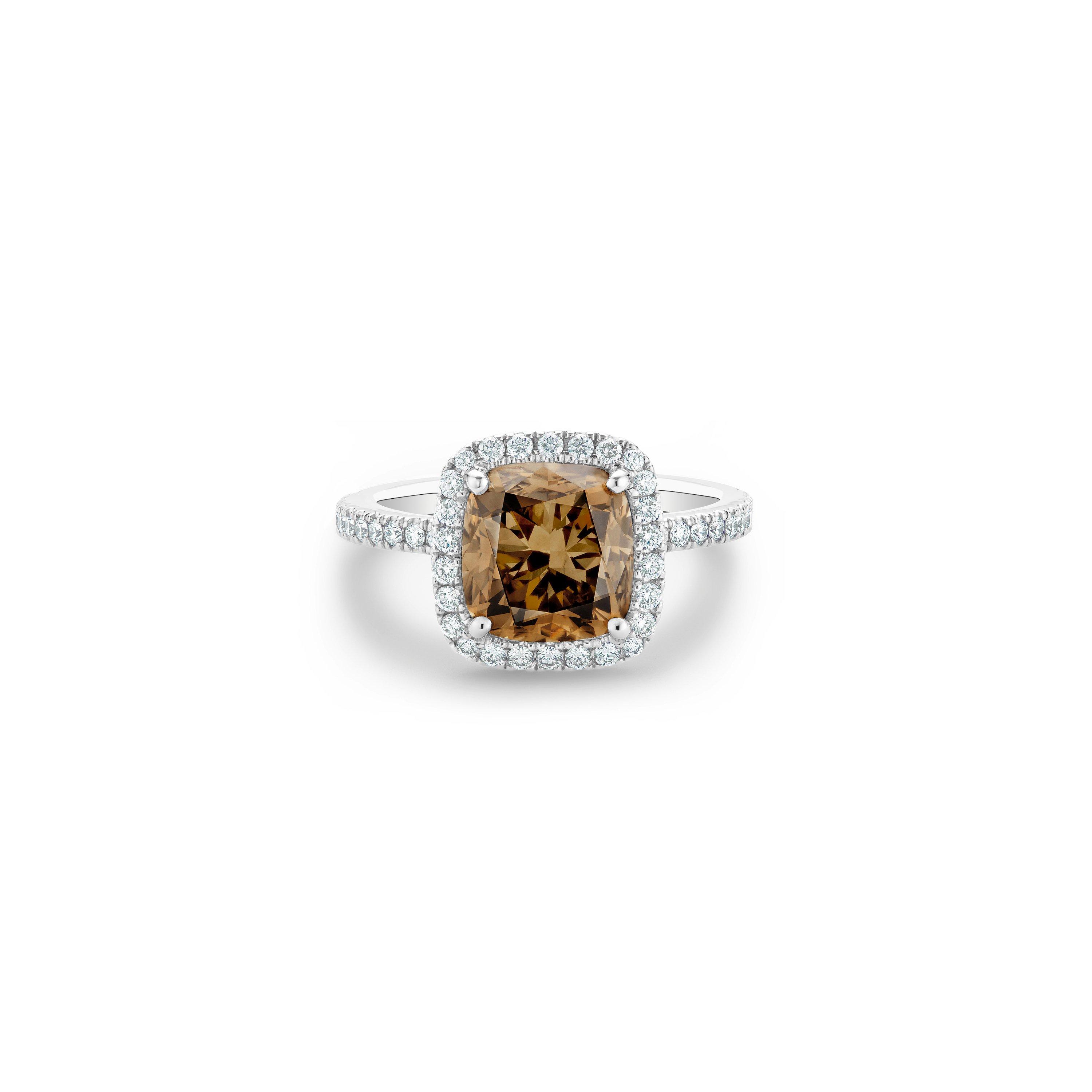 Aura cushion-cut diamond ring