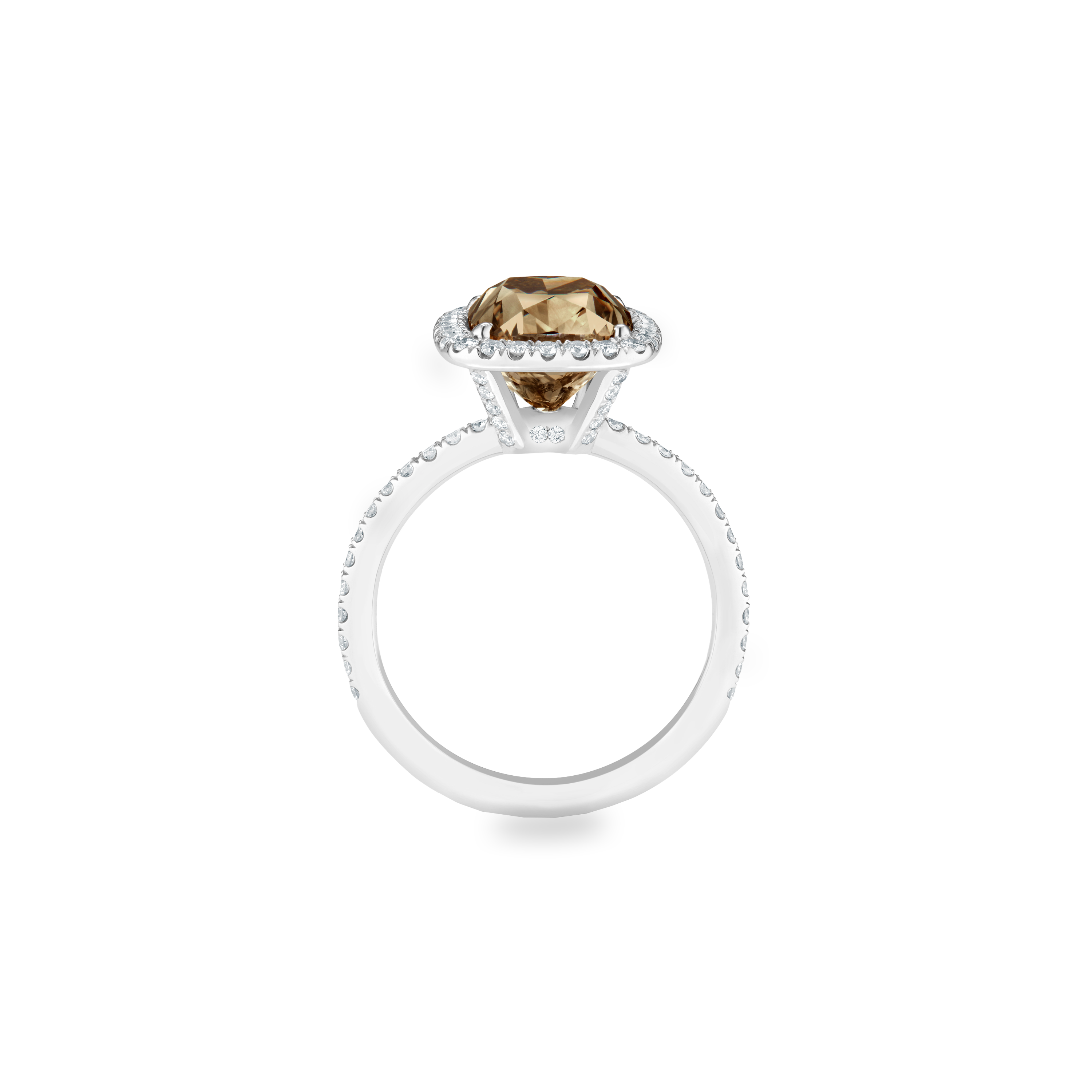 Aura fancy brown cushion-cut diamond ring, image 2