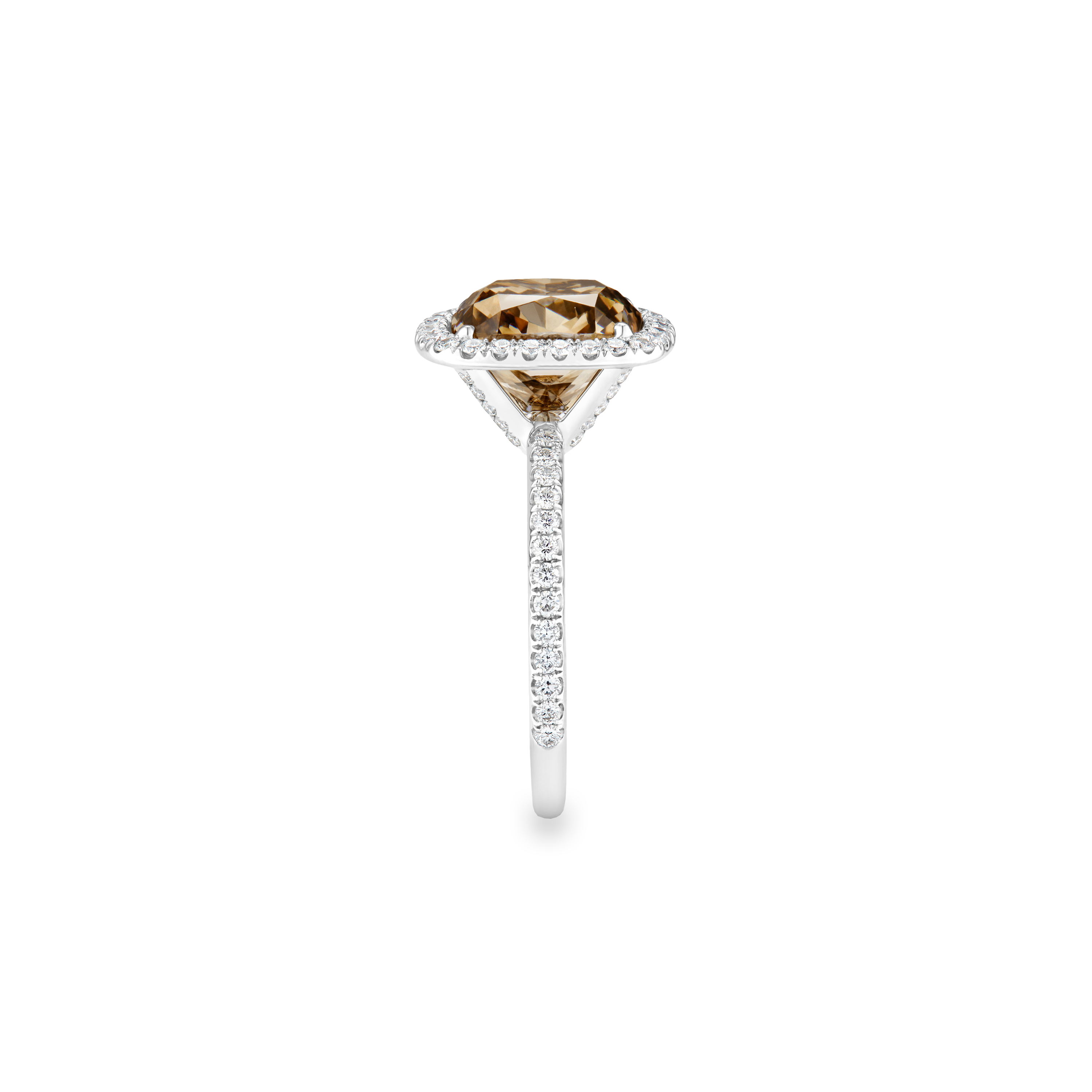Aura fancy brown cushion-cut diamond ring, image 3