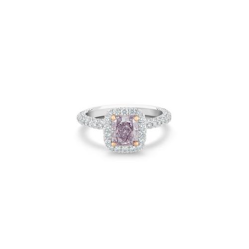1.00 Carat Fancy Light Pink Diamonds Butterfly 14 Kt. Pink Gold Ring 