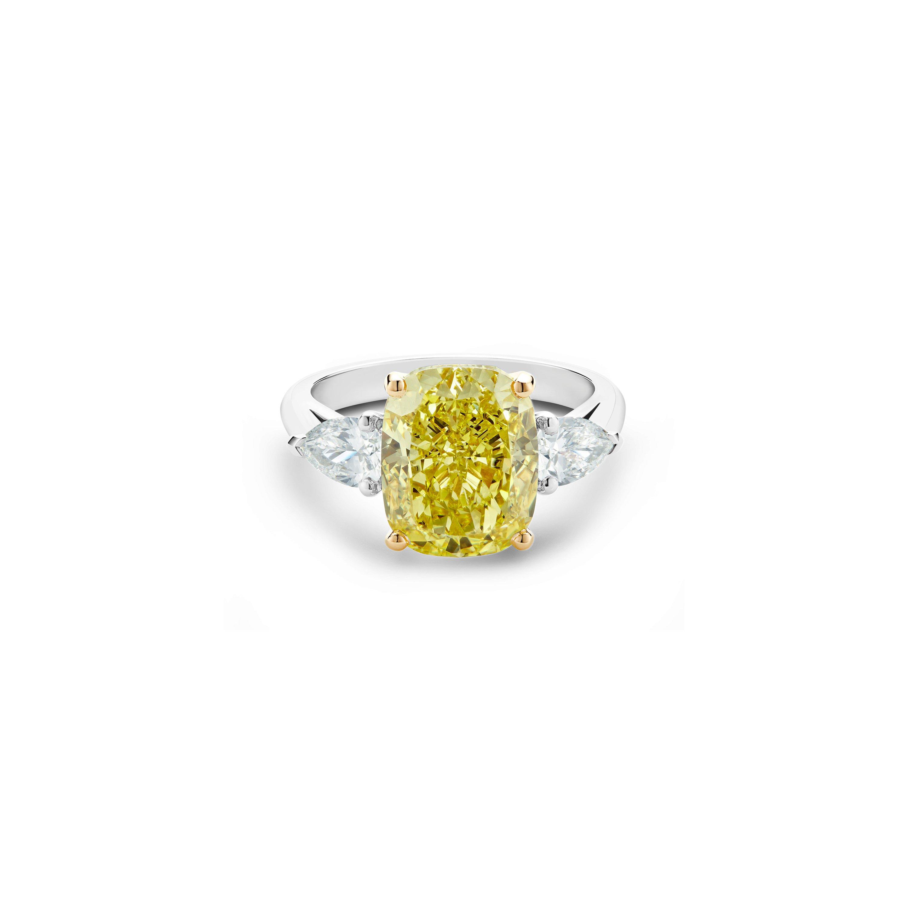 Fancy intense deals yellow diamond ring