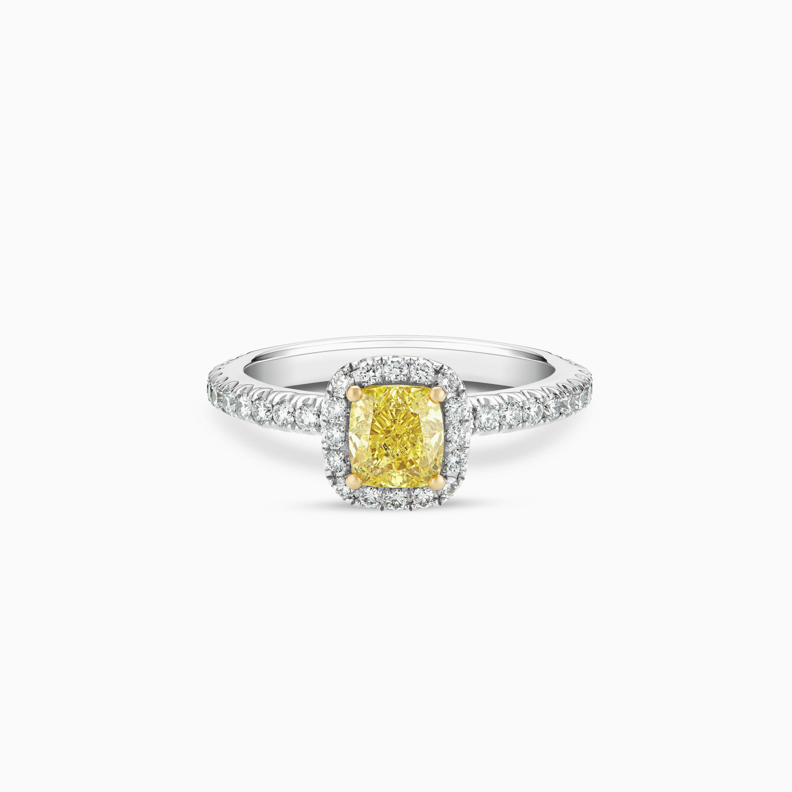 Aura fancy yellow cushion-cut diamond ring Aura fancy yellow cushion-cut diamond ring, image 1