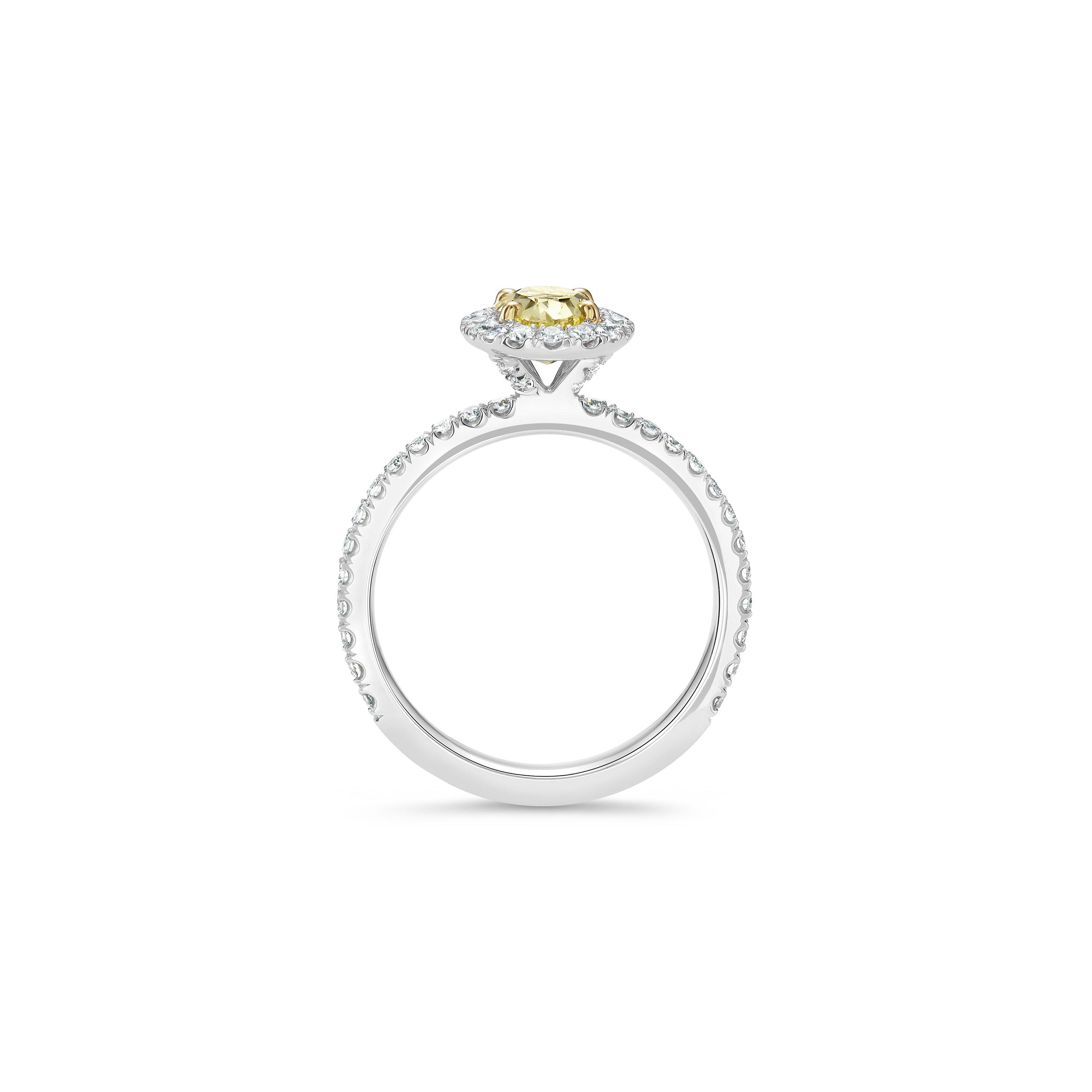 Aura 橢圓形切割黃鉆鉆戒, image 3