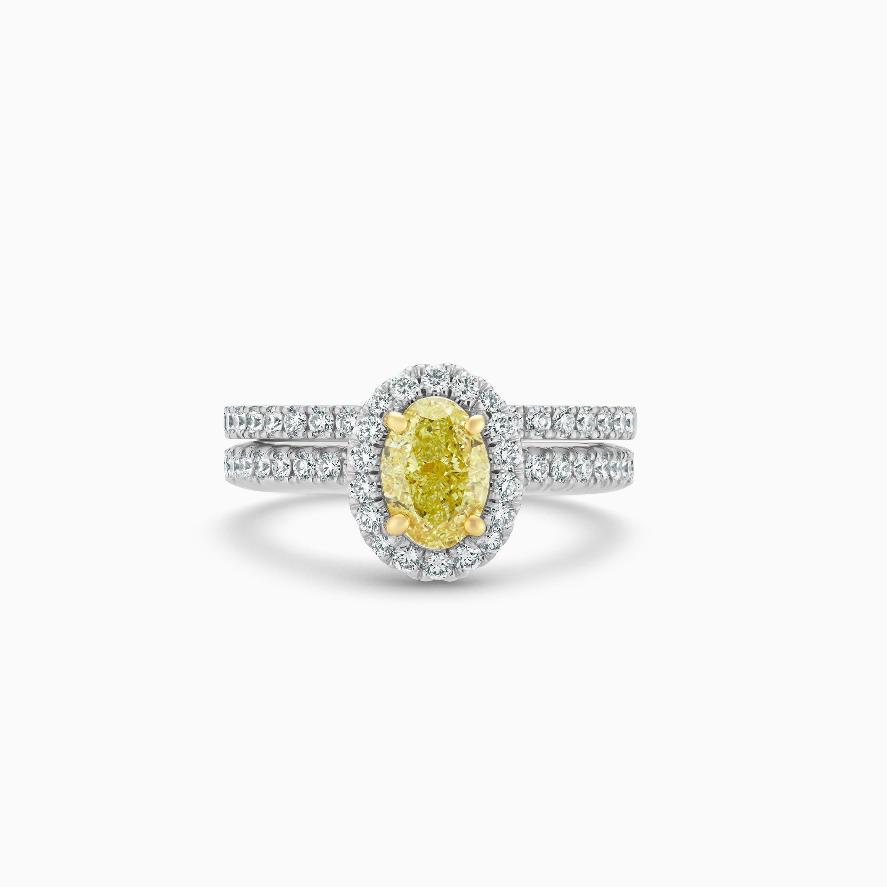 Solitaire Aura diamant jaune fancy taille ovale, image 3