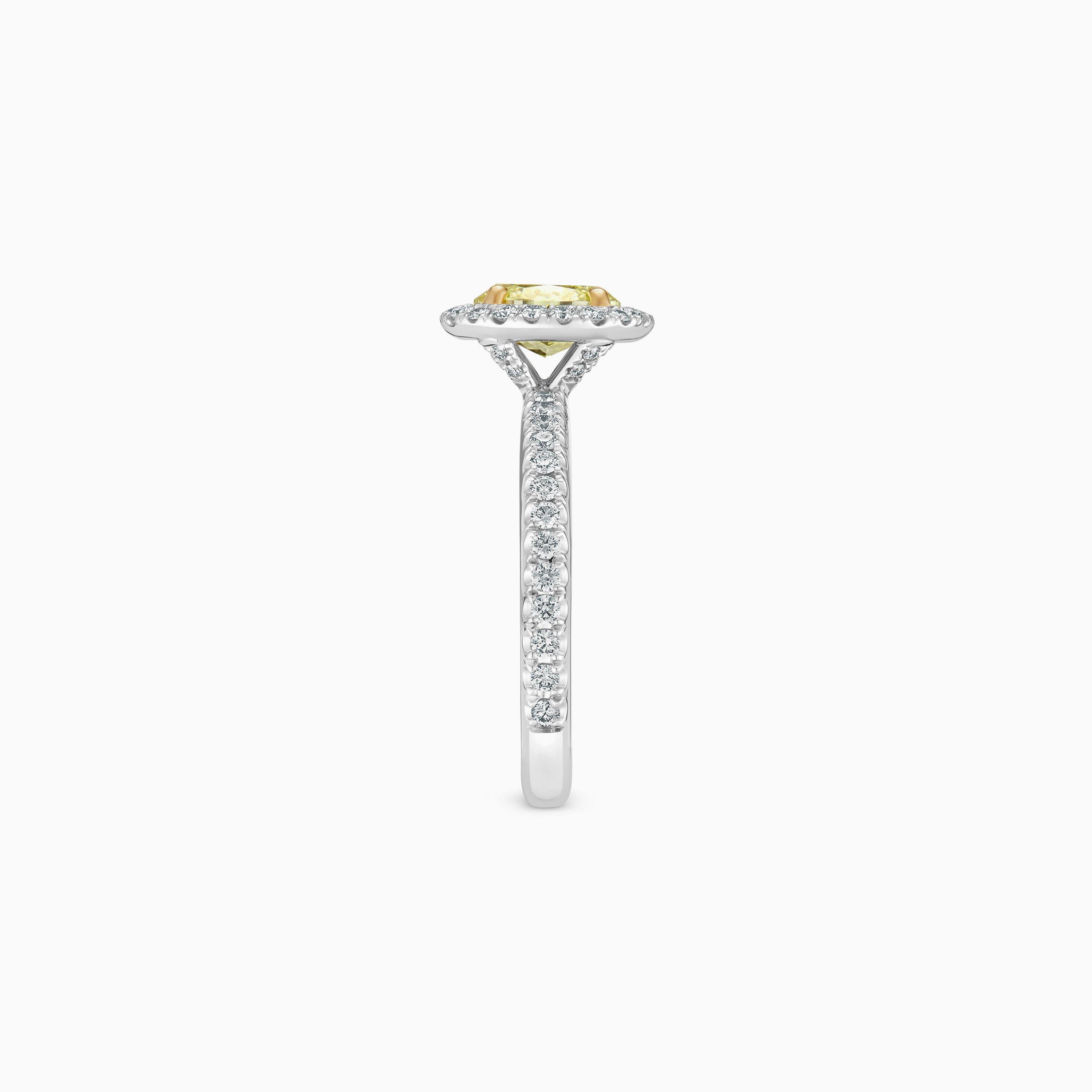 Solitaire Aura diamant jaune fancy taille ovale, image 4