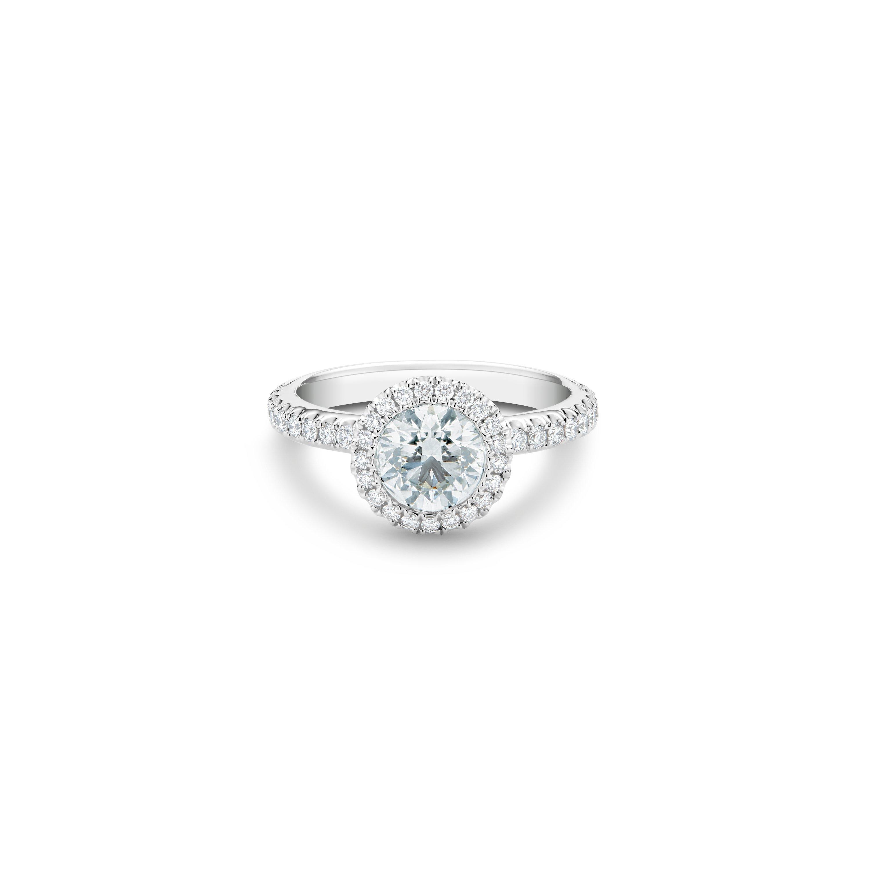 Debeers Aura Round Brilliant Diamond Ring In White