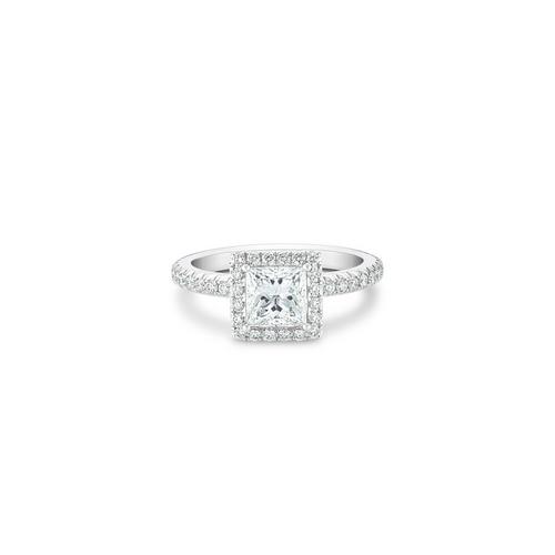 Debeers Aura Princess-cut Diamond Ring In White