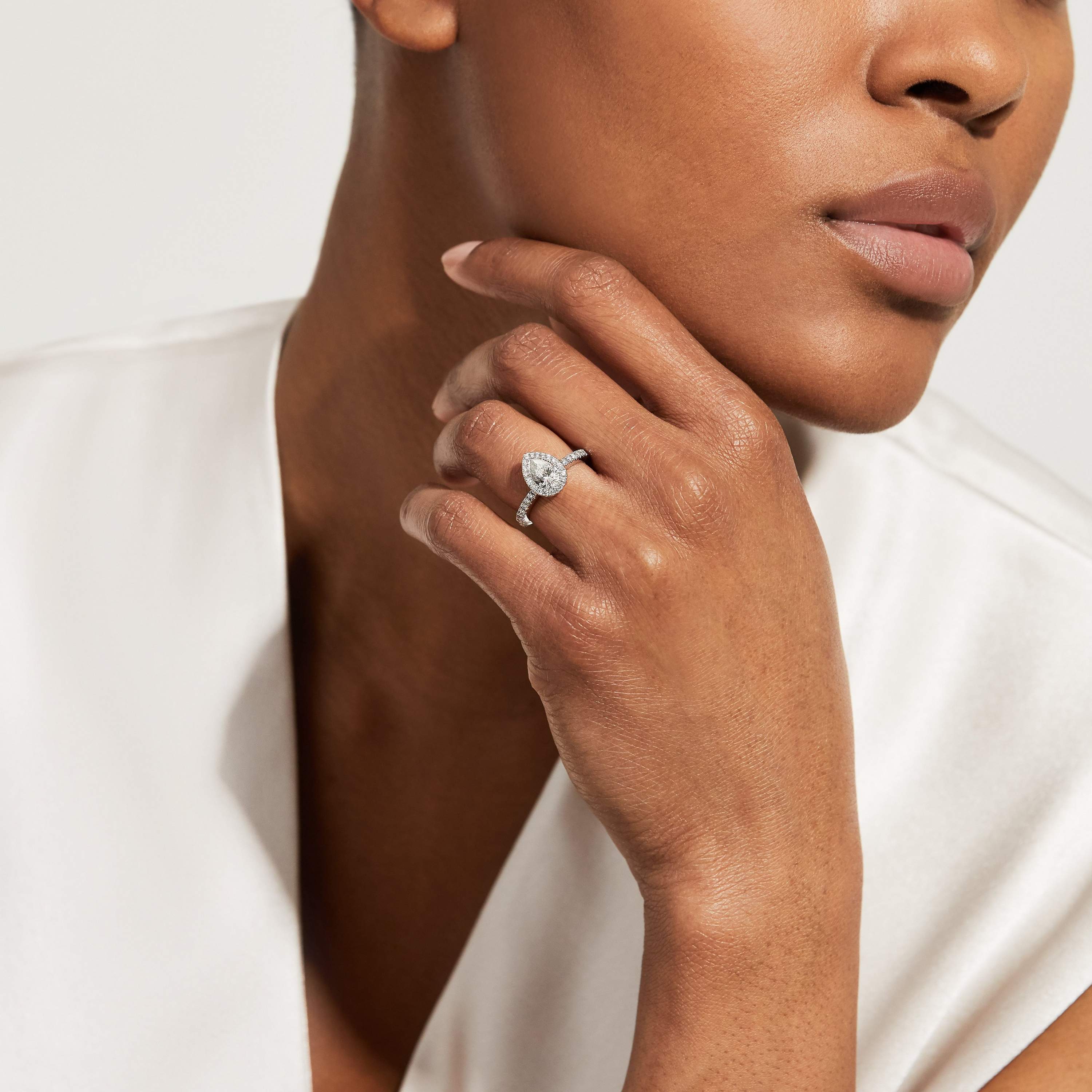 Aura Pear Shaped Diamond Ring De Beers UK