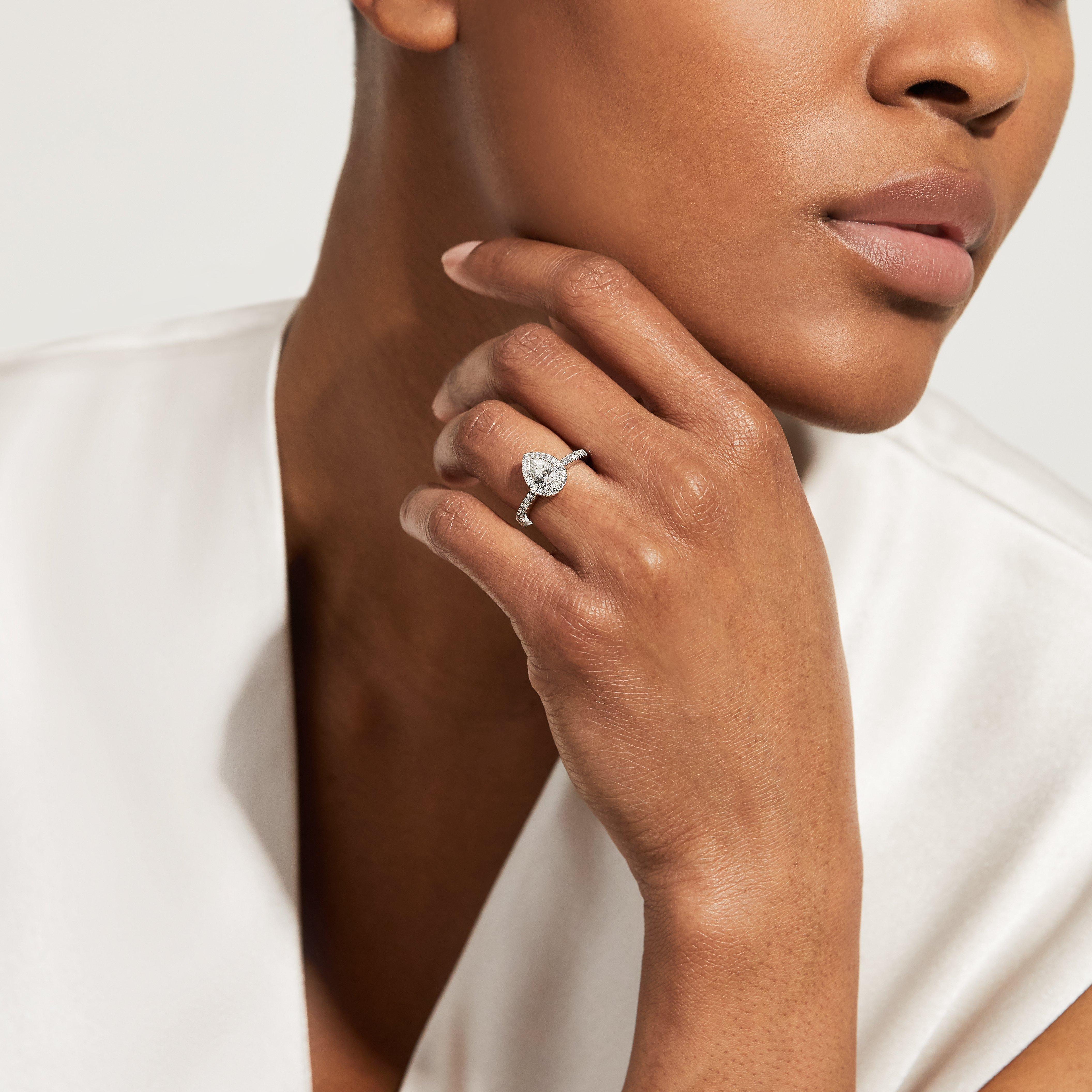 Aura Pear Shaped Diamond Ring De Beers Us