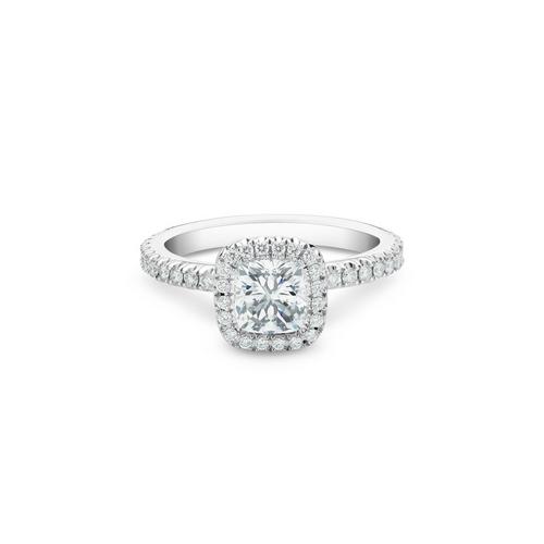 Silver cushion cut engagement on sale rings