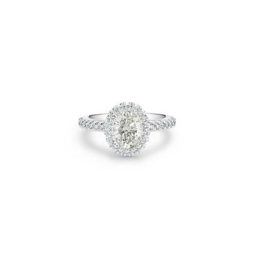 Debeers Aura Oval-shaped Diamond Ring In White