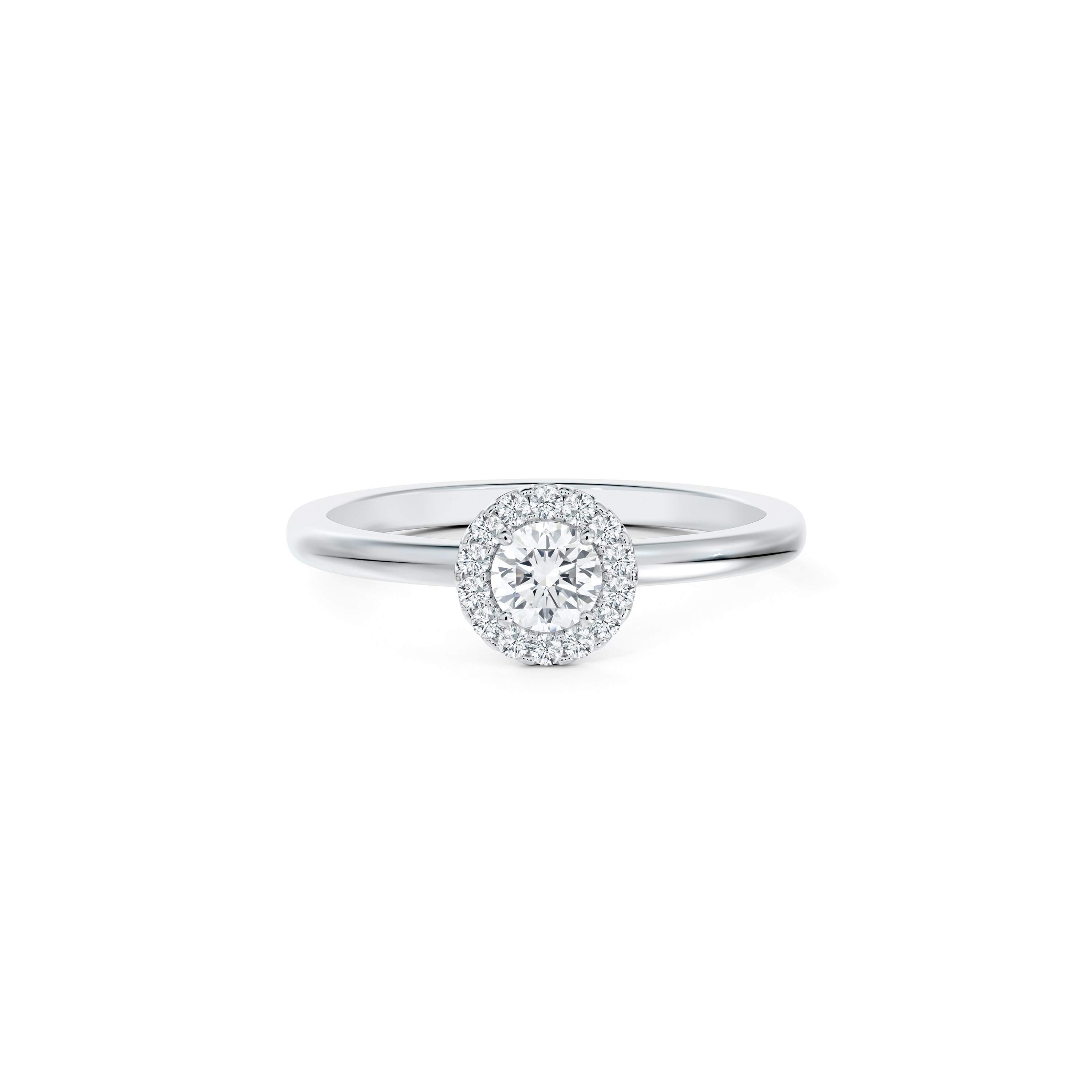 Aura Round Brilliant Diamond Ring in Platinum De Beers US
