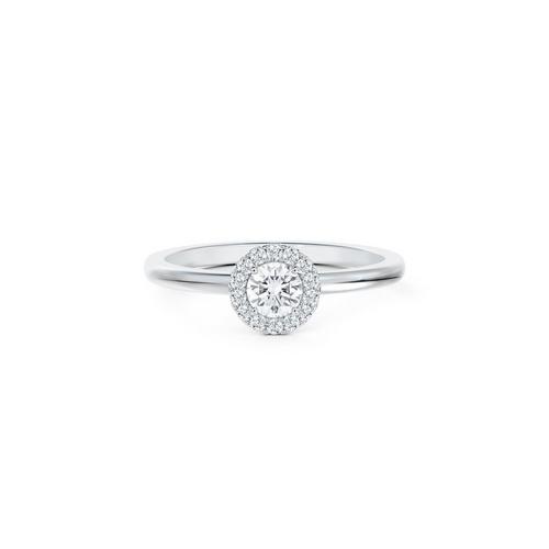 Aura round brilliant diamond ring in platinum