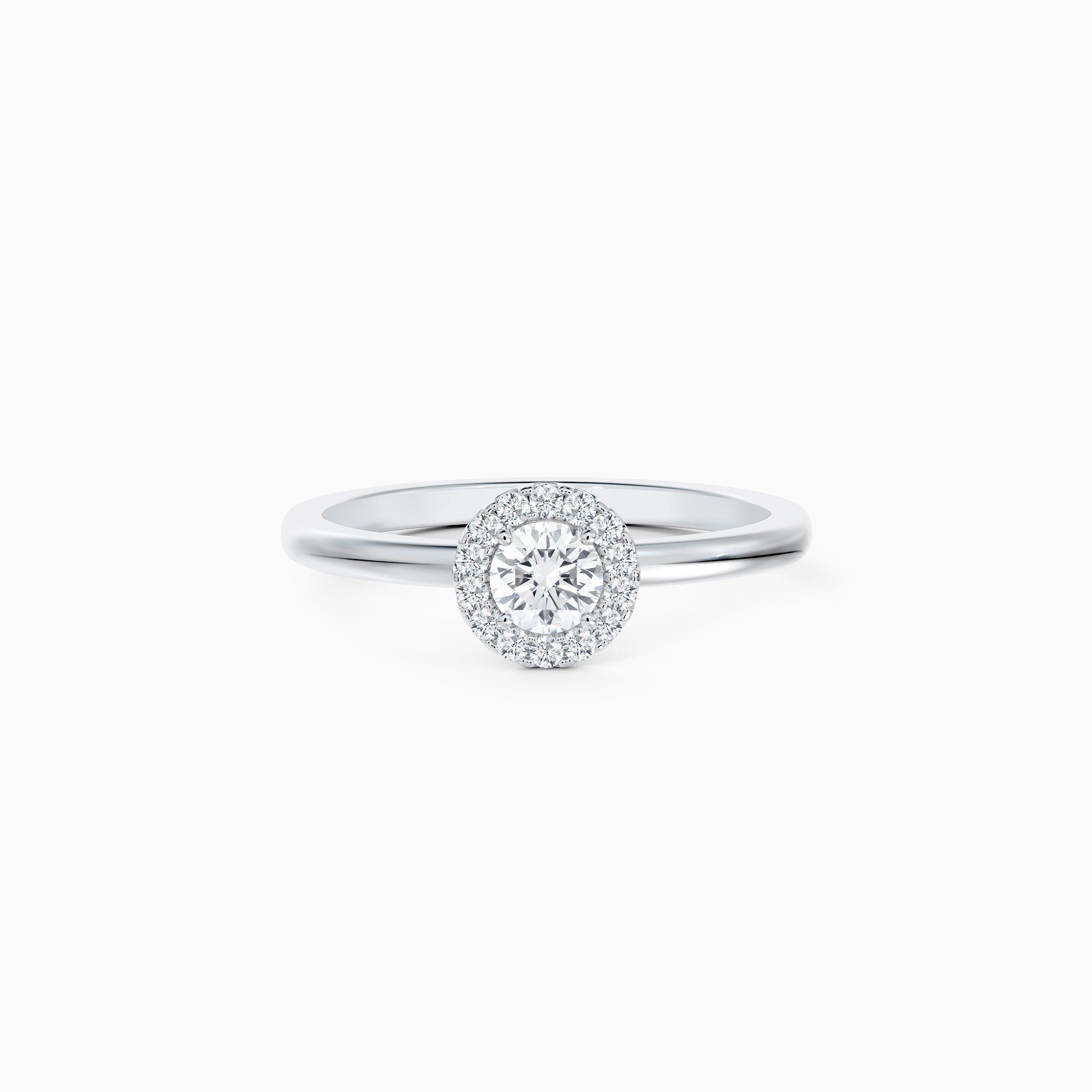 Aura Round Brilliant Diamond Ring in Platinum, image 1