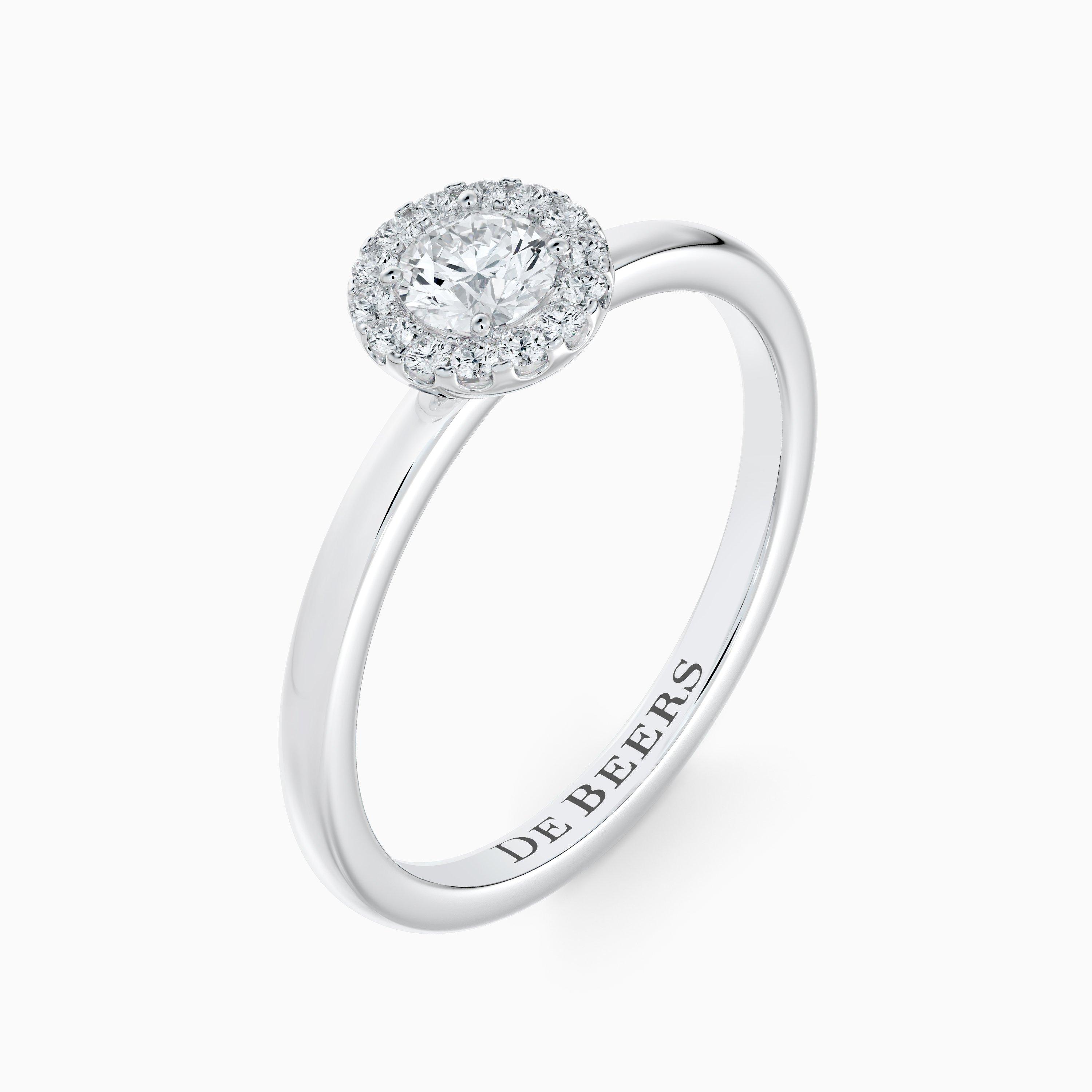 Aura Round Brilliant Diamond Ring in Platinum, image 2