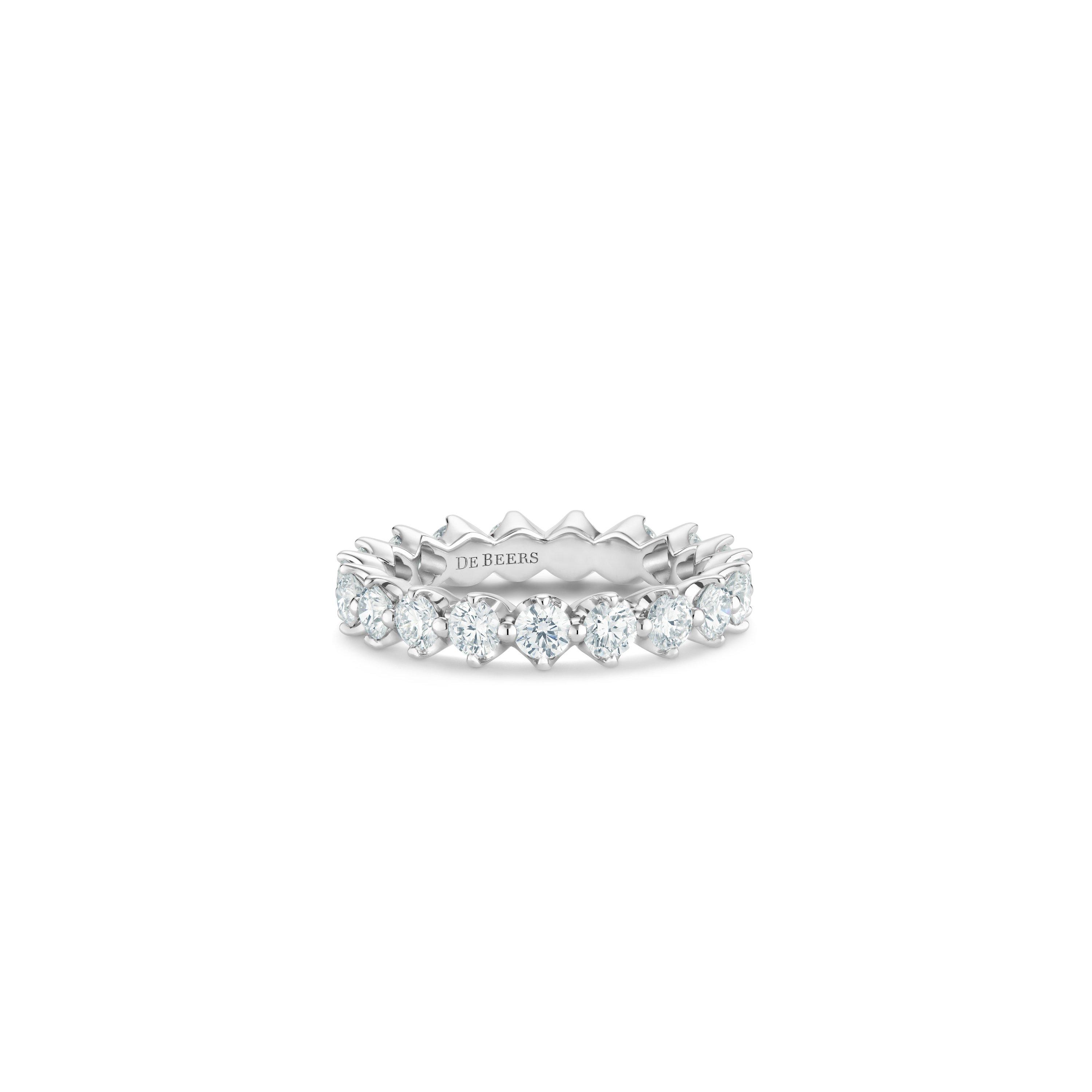 De Beers Platinum DB Classic full pavé diamond band