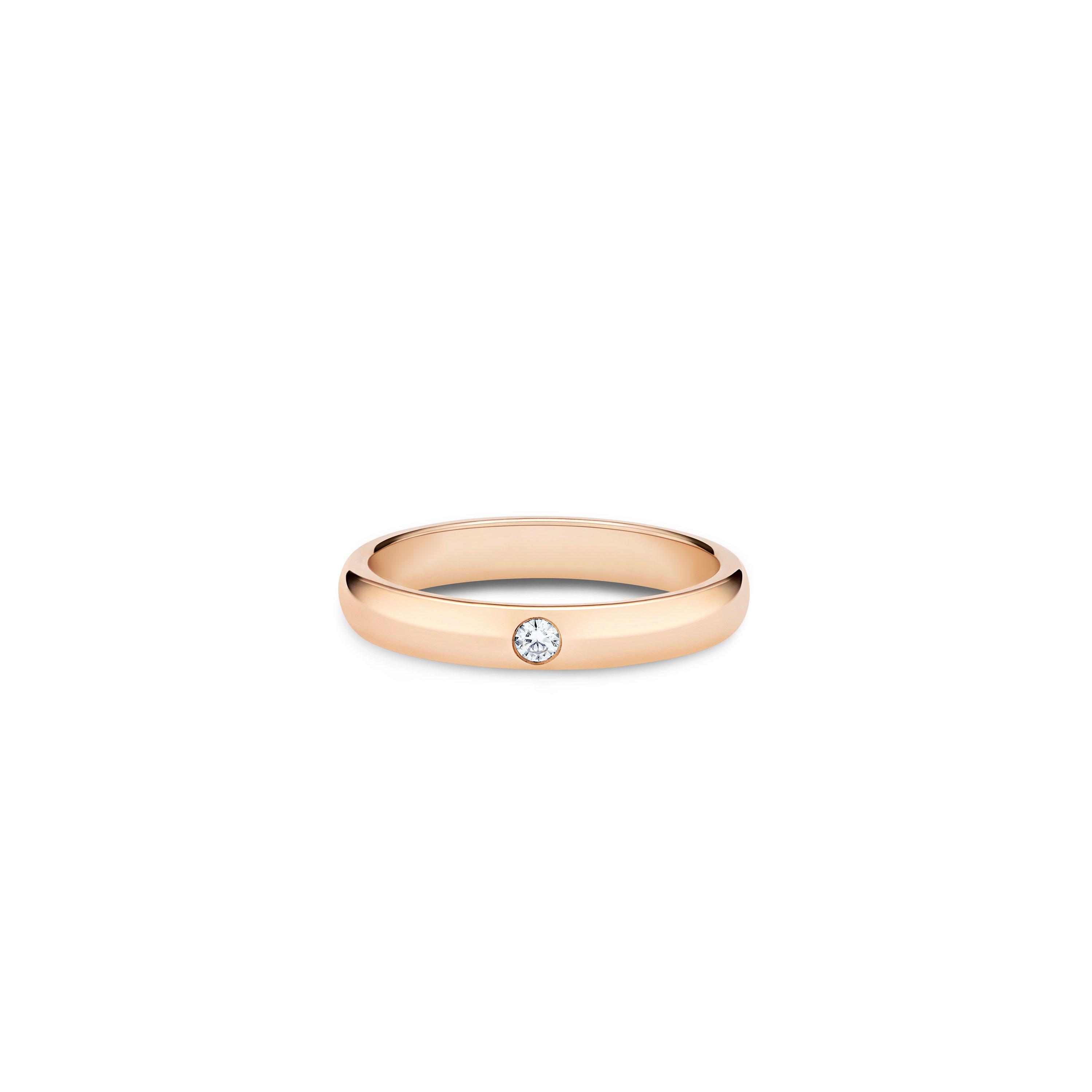 DB Classic one diamond band in rose gold, image 1