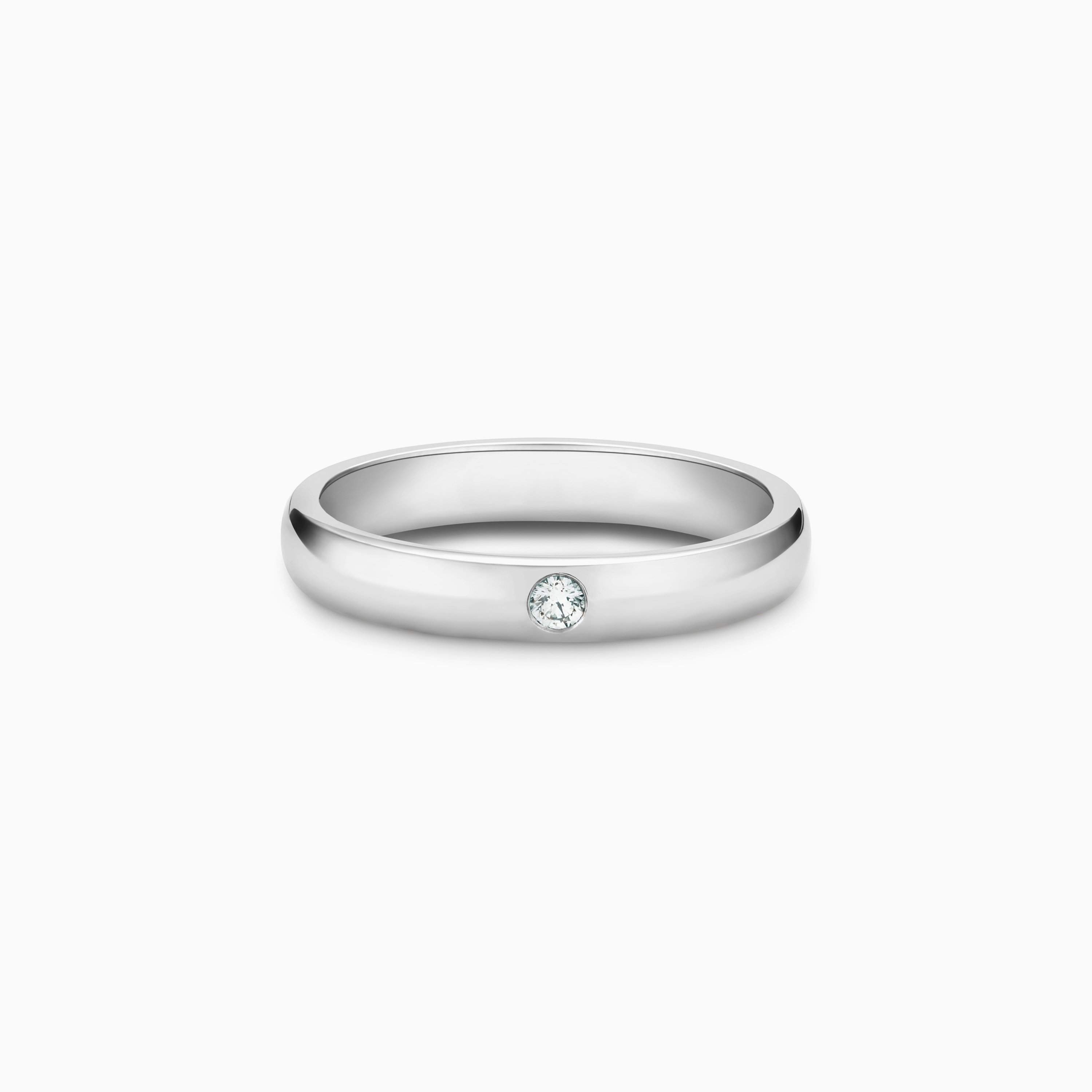 DB Classic one diamond band in platinum DB Classic one diamond band in platinum, image 1