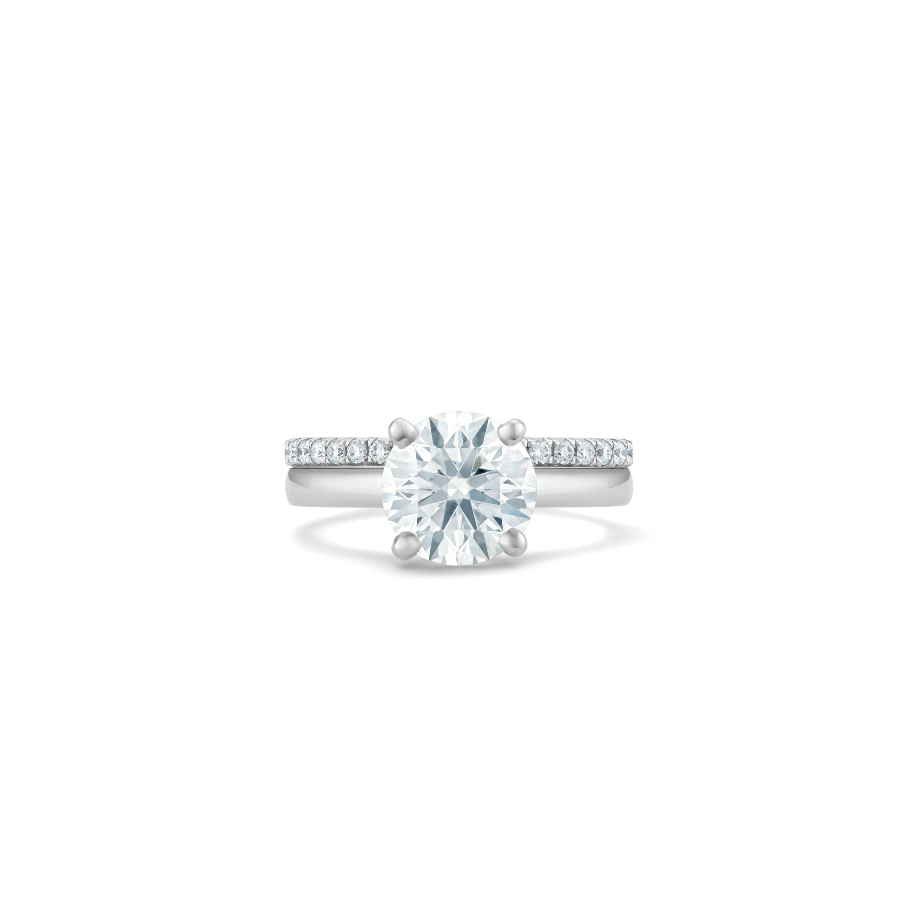 DB Classic Round Brilliant Diamond Ring De Beers CA