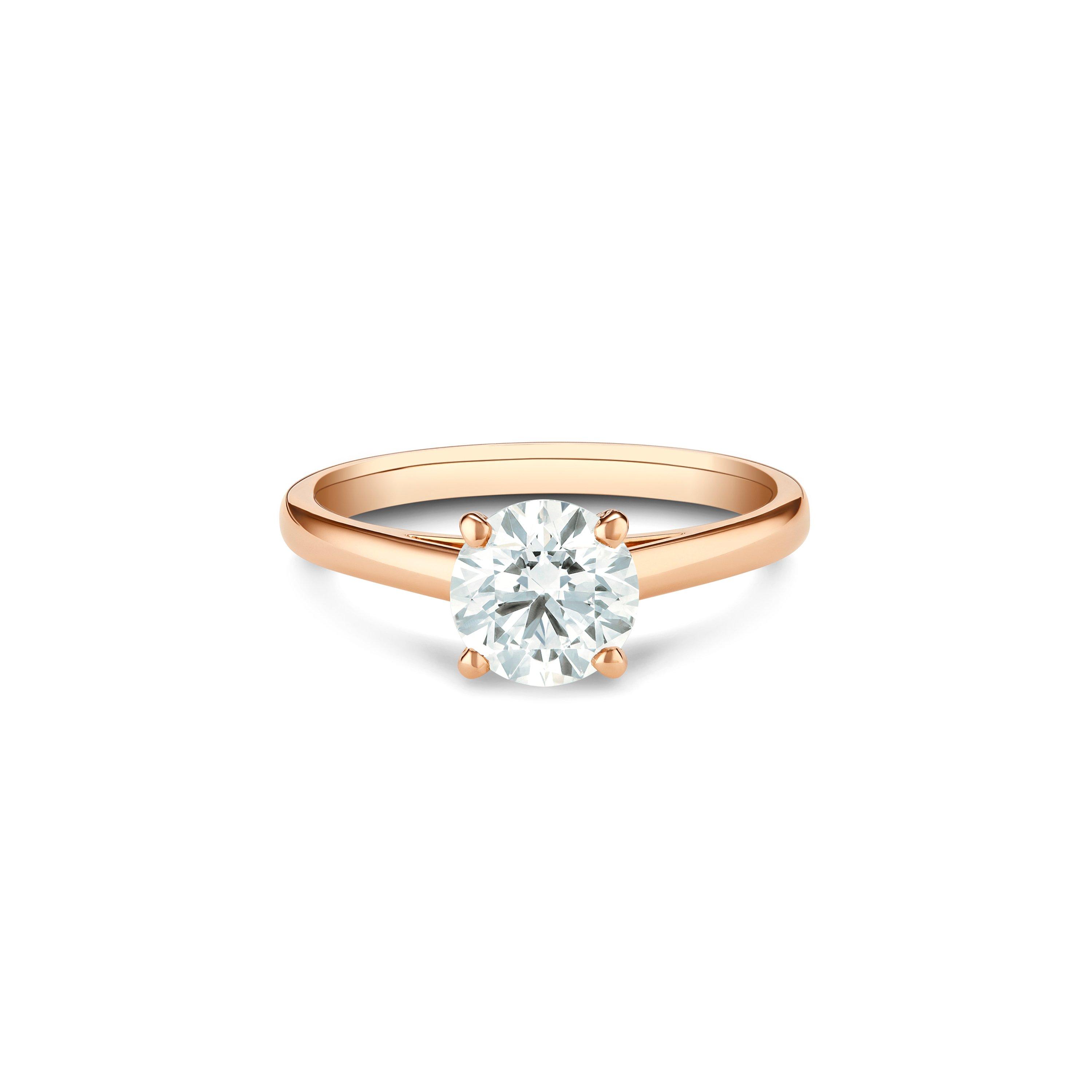 Debeers Db Classic Round Brilliant Diamond Ring In White