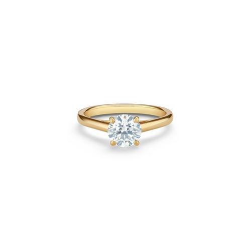 Debeers Db Classic Round Brilliant Diamond Ring In Gold