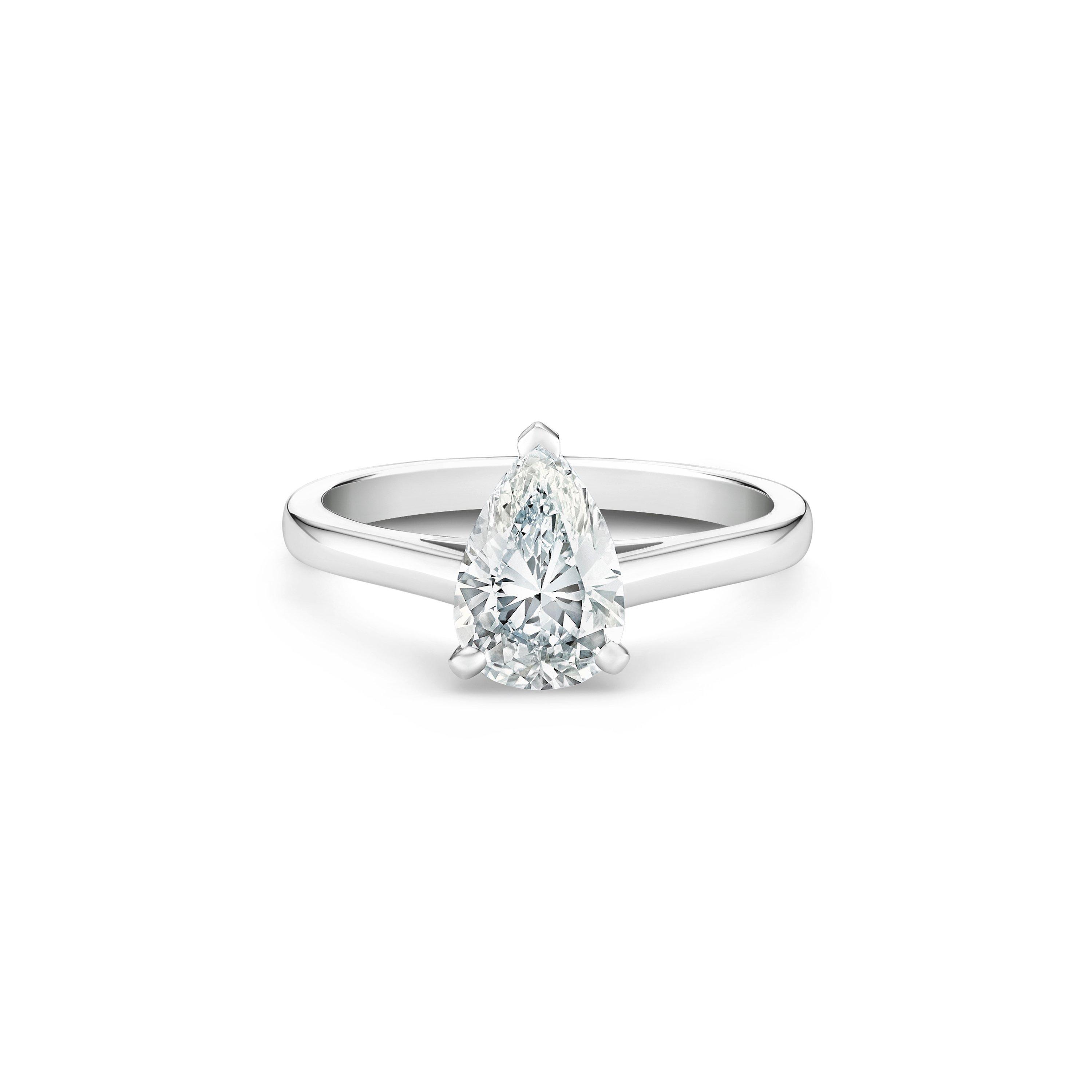 Classic pear shaped hot sale diamond engagement ring