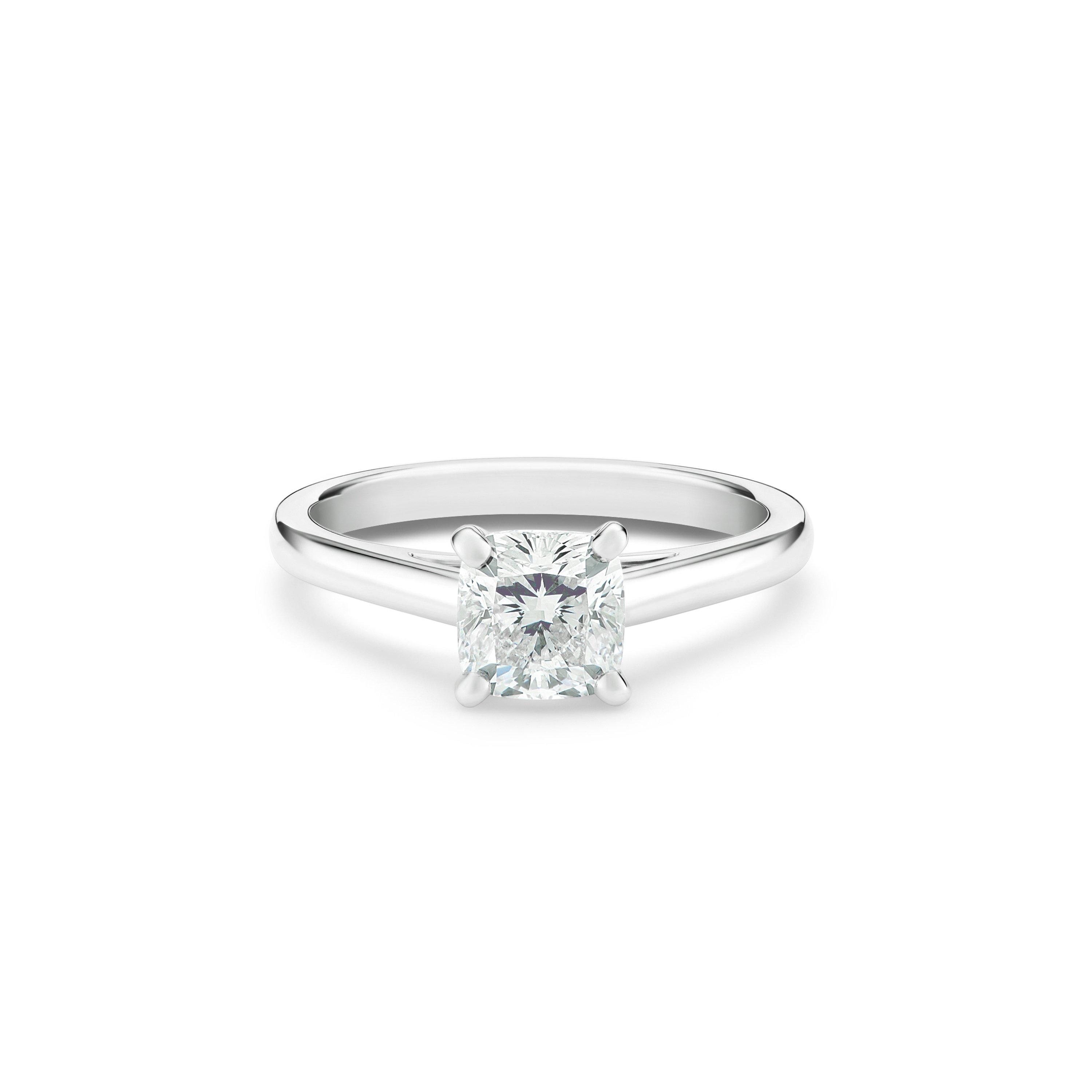 Debeers Db Classic Cushion-cut Diamond Ring In Metallic