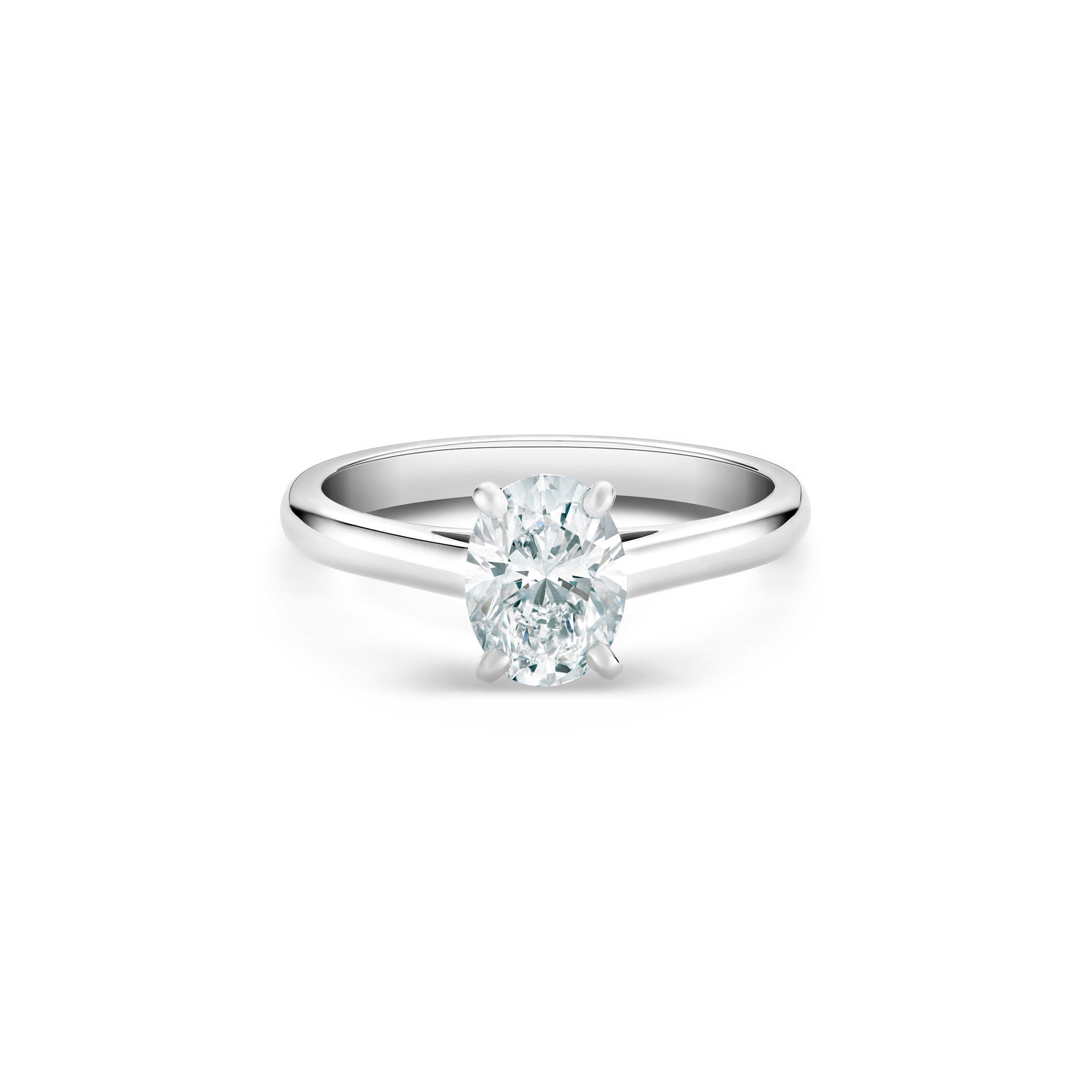 Flat oval diamond on sale ring