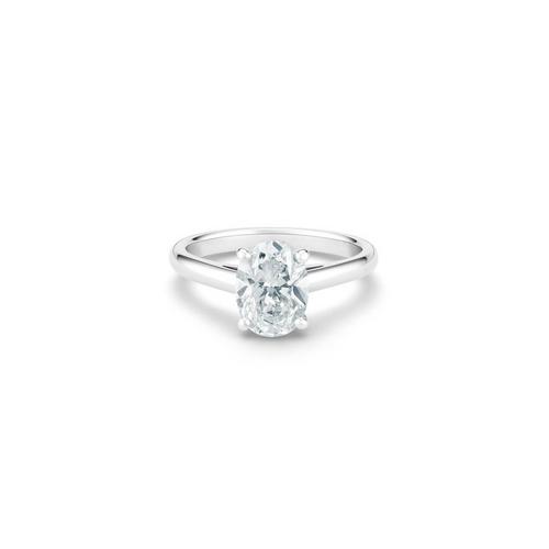 Debeers Db Classic Oval-shaped Diamond Ring In White