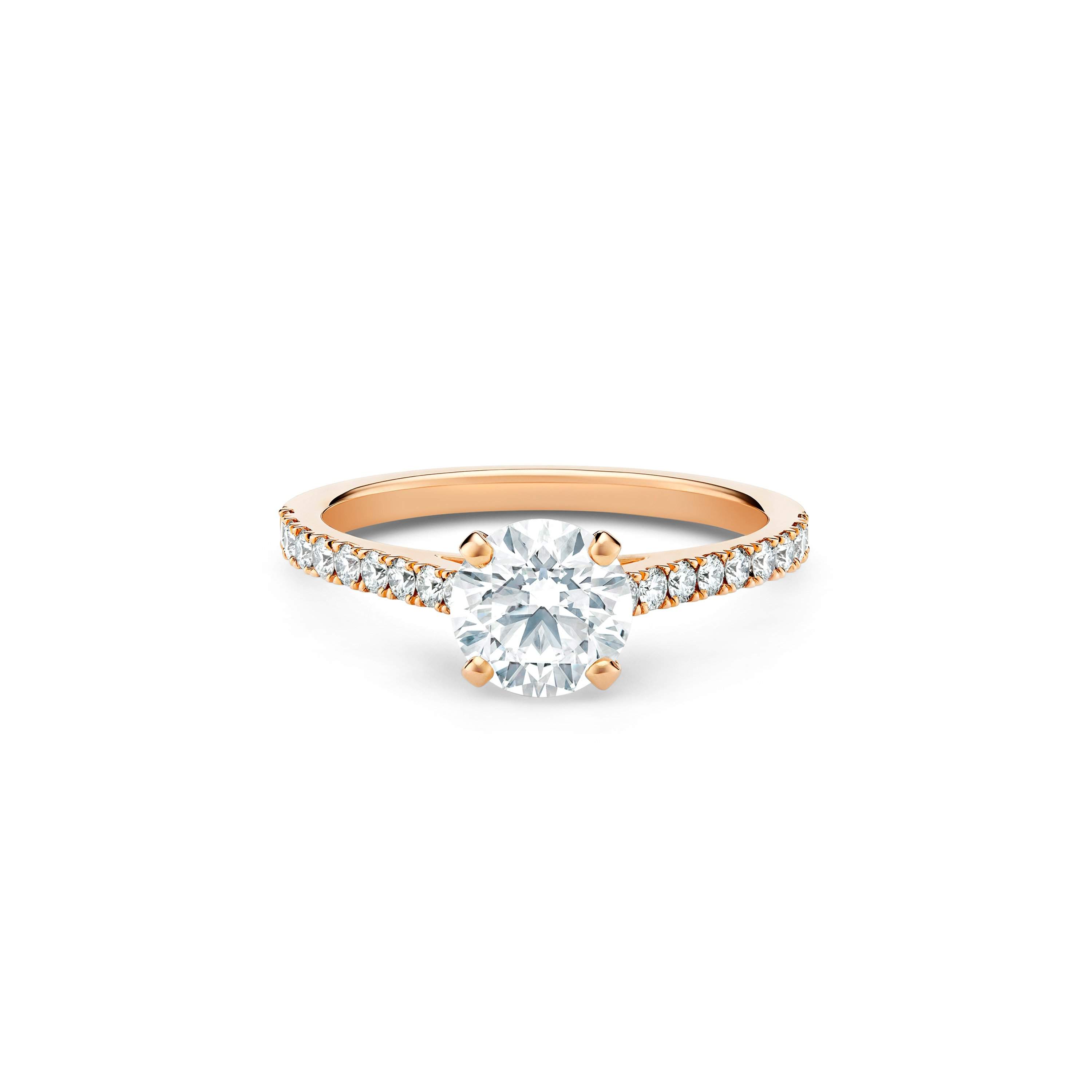 Solitaire DB Classic Pave Taille Brillant De Beers FR