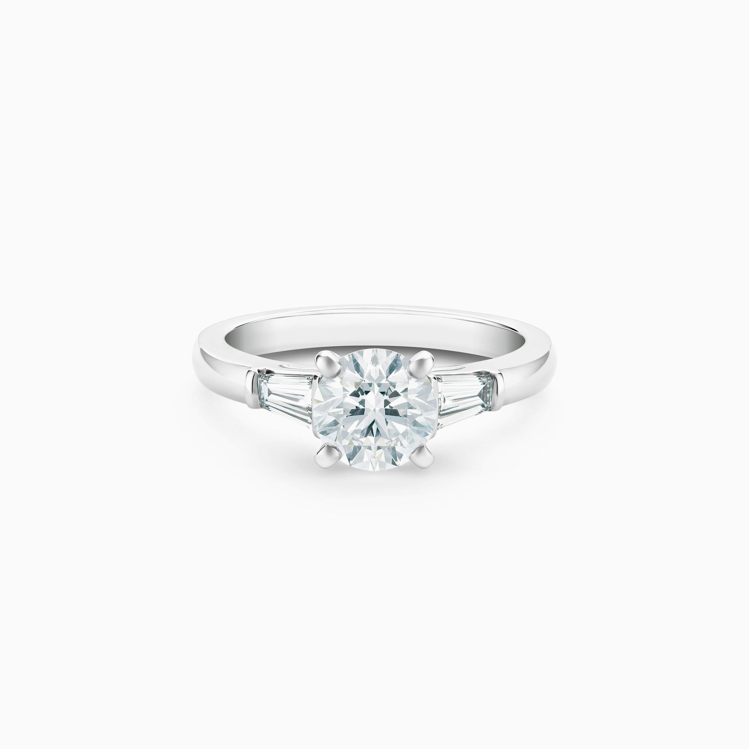 DB Classic round brilliant and tapered diamond ring DB Classic round brilliant and tapered diamond ring, image 1