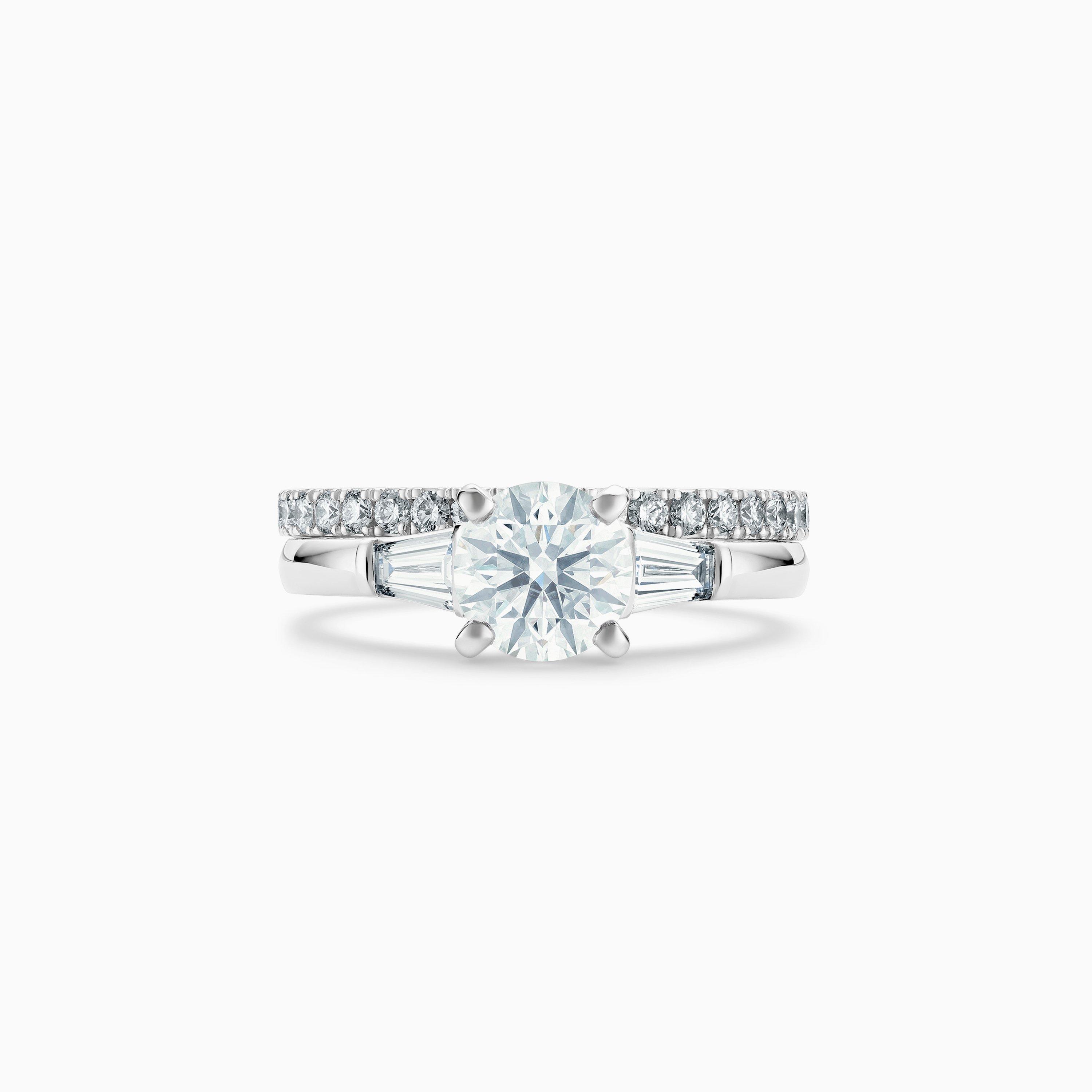Solitaire DB Classic Diamant Taille Brillant et Trap&egrave;zes, image 3