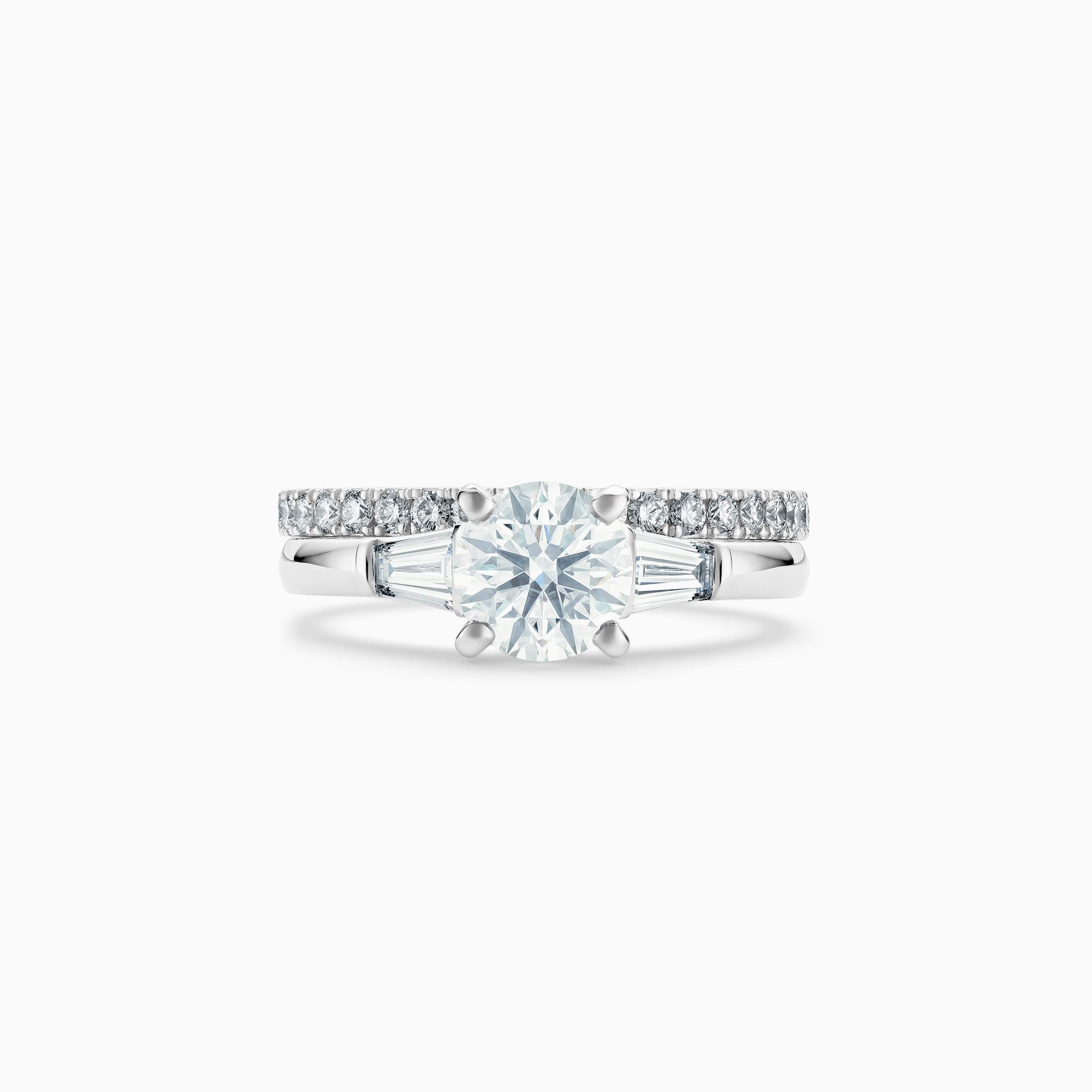 DB Classic round brilliant and tapered diamond ring DB Classic round brilliant and tapered diamond ring, image 3