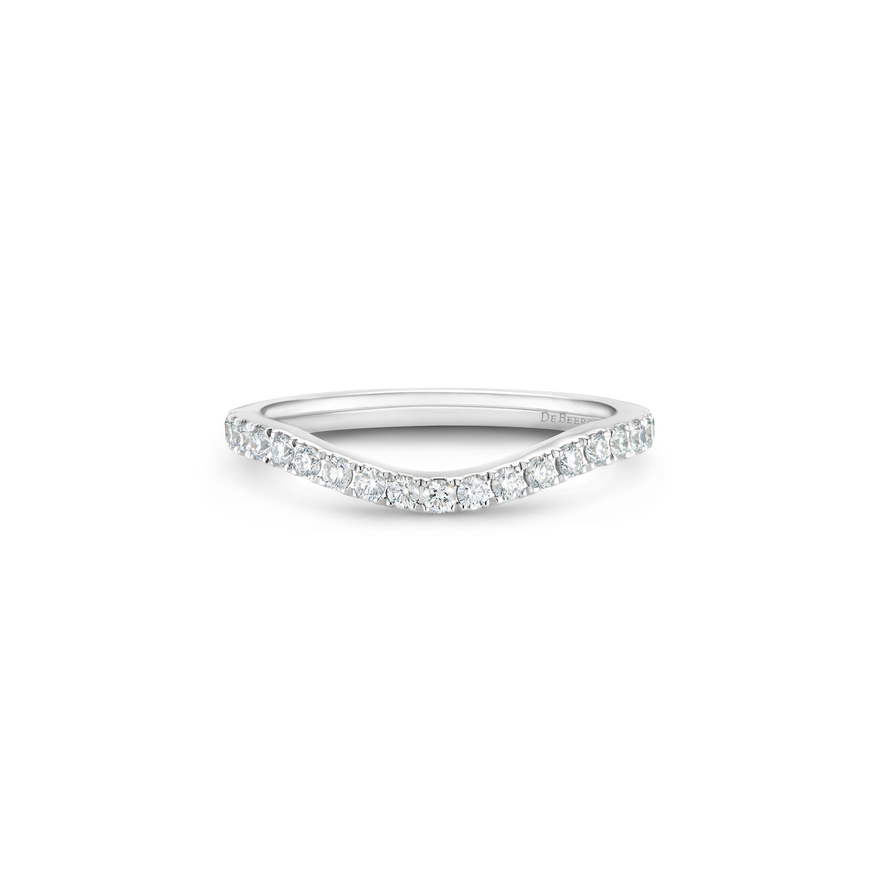 Debeers Db Classic Half Eternity Shaped Band In White