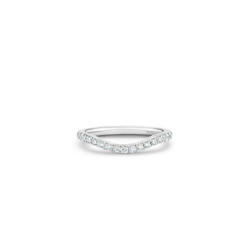 De Beers Platinum Diamond Classic Half Eternity Wedding Band Ring