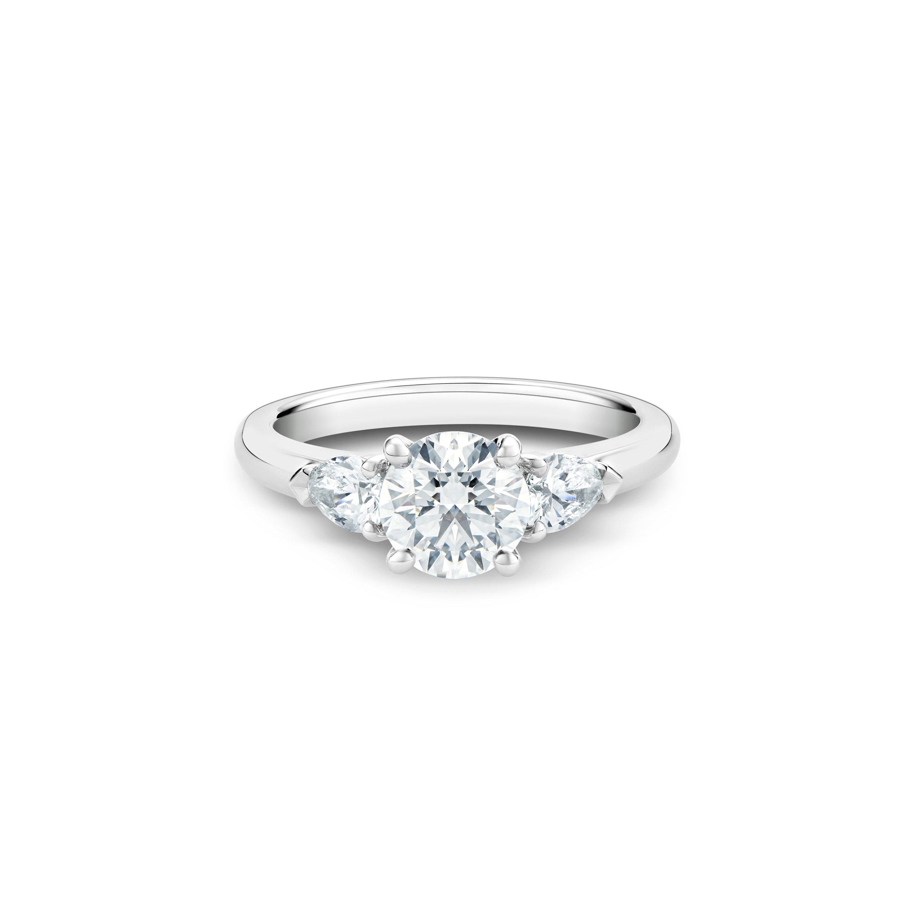 DB Classic Round Brilliant and Pear-Shaped Diamond Ring, image 1