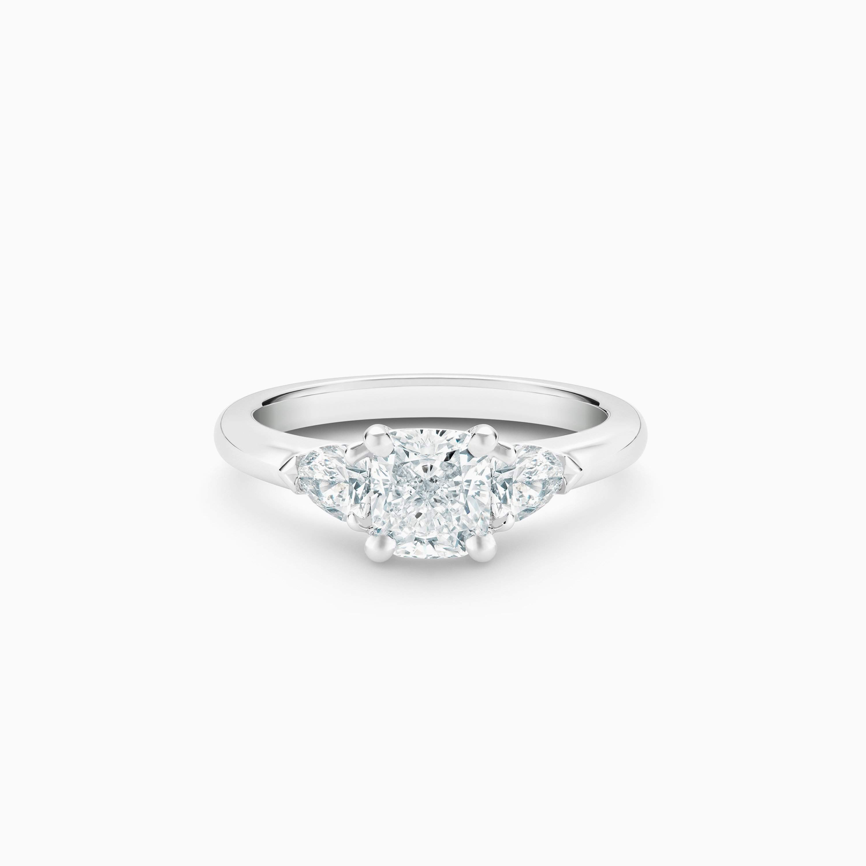 DB Classic Cushion-Cut and Pear-Shaped Diamond Ring DB Classic Cushion-Cut and Pear-Shaped Diamond Ring, image 1