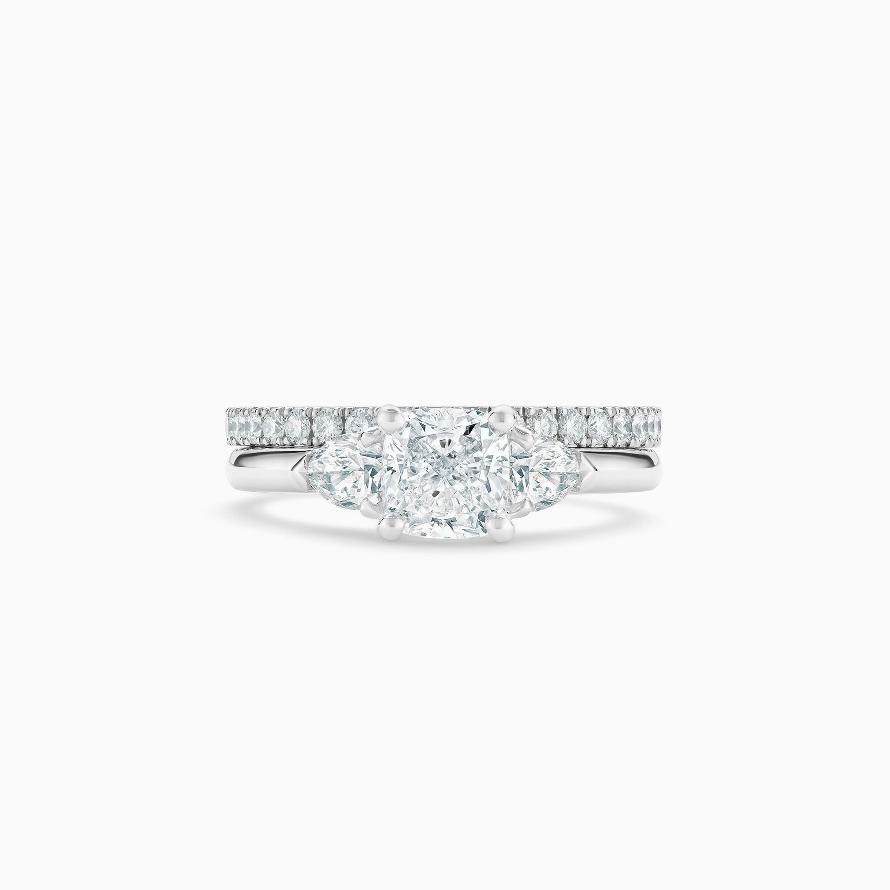 DB Classic Cushion-Cut and Pear-Shaped Diamond Ring DB Classic Cushion-Cut and Pear-Shaped Diamond Ring, image 4
