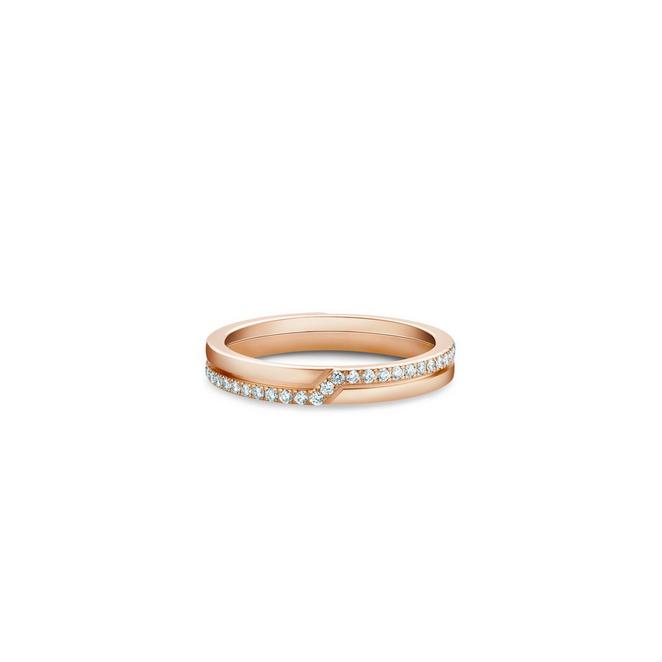 The Promise half pavé band in rose gold