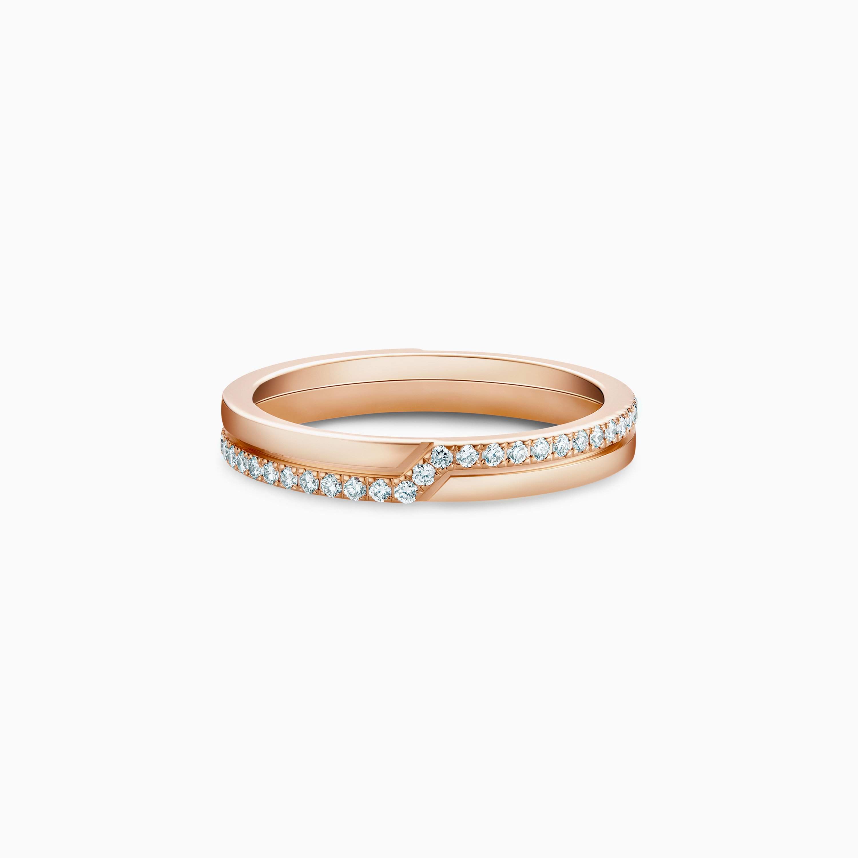 The Promise half pavé band in rose gold The Promise half pavé band in rose gold, image 1