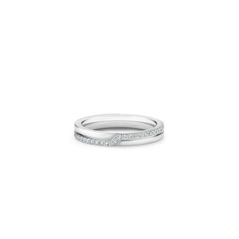 The Promise half pavé band in white gold