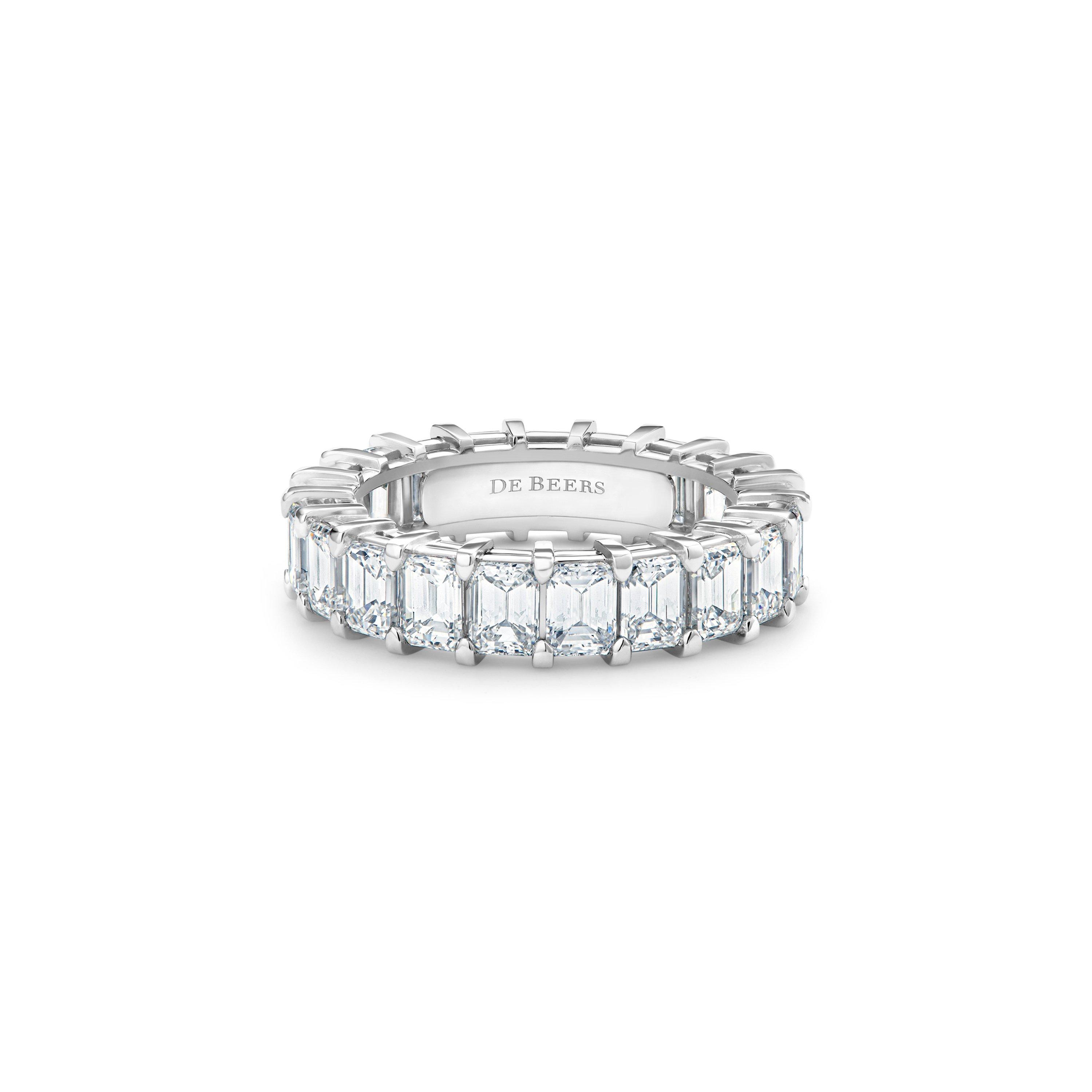 DB Classic Emerald-Cut Diamond Eternity Band in Platinum, image 1