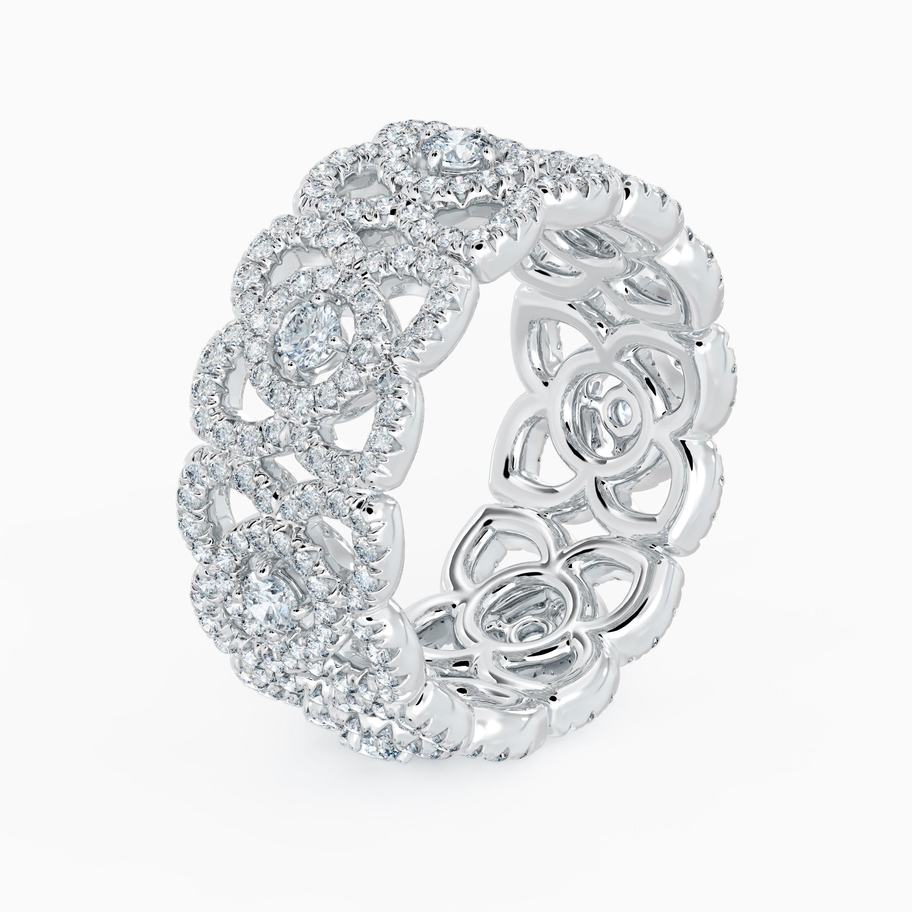 Enchanted Lotus Band in White Gold, image 2