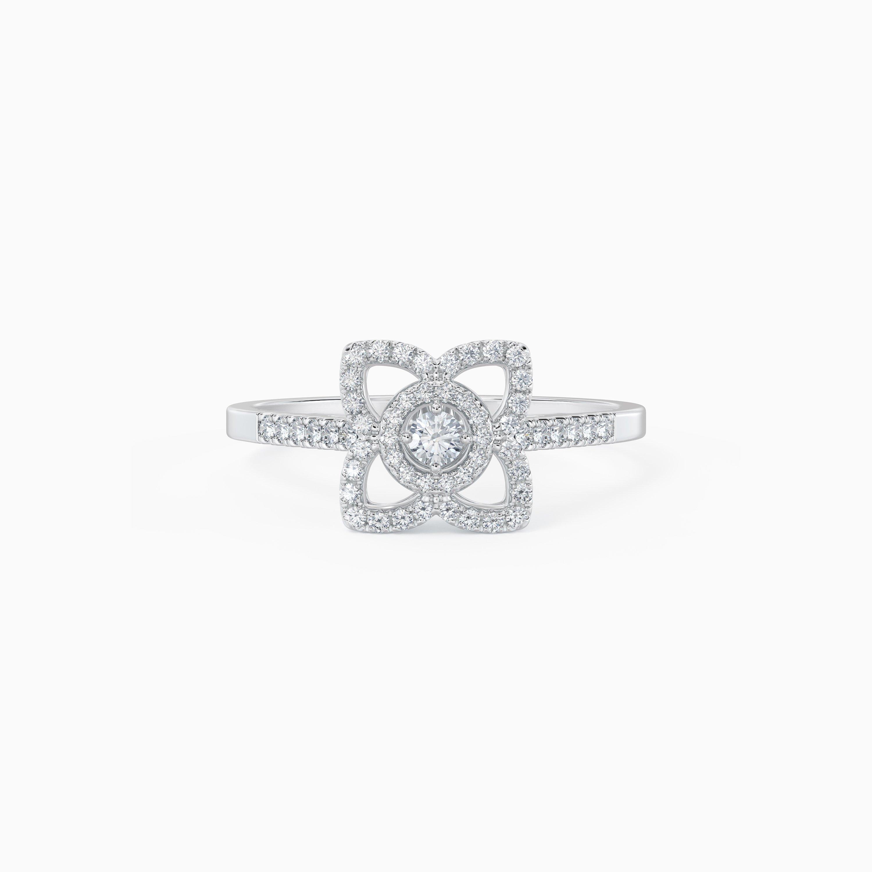 Enchanted Lotus Ring in White Gold, image 1