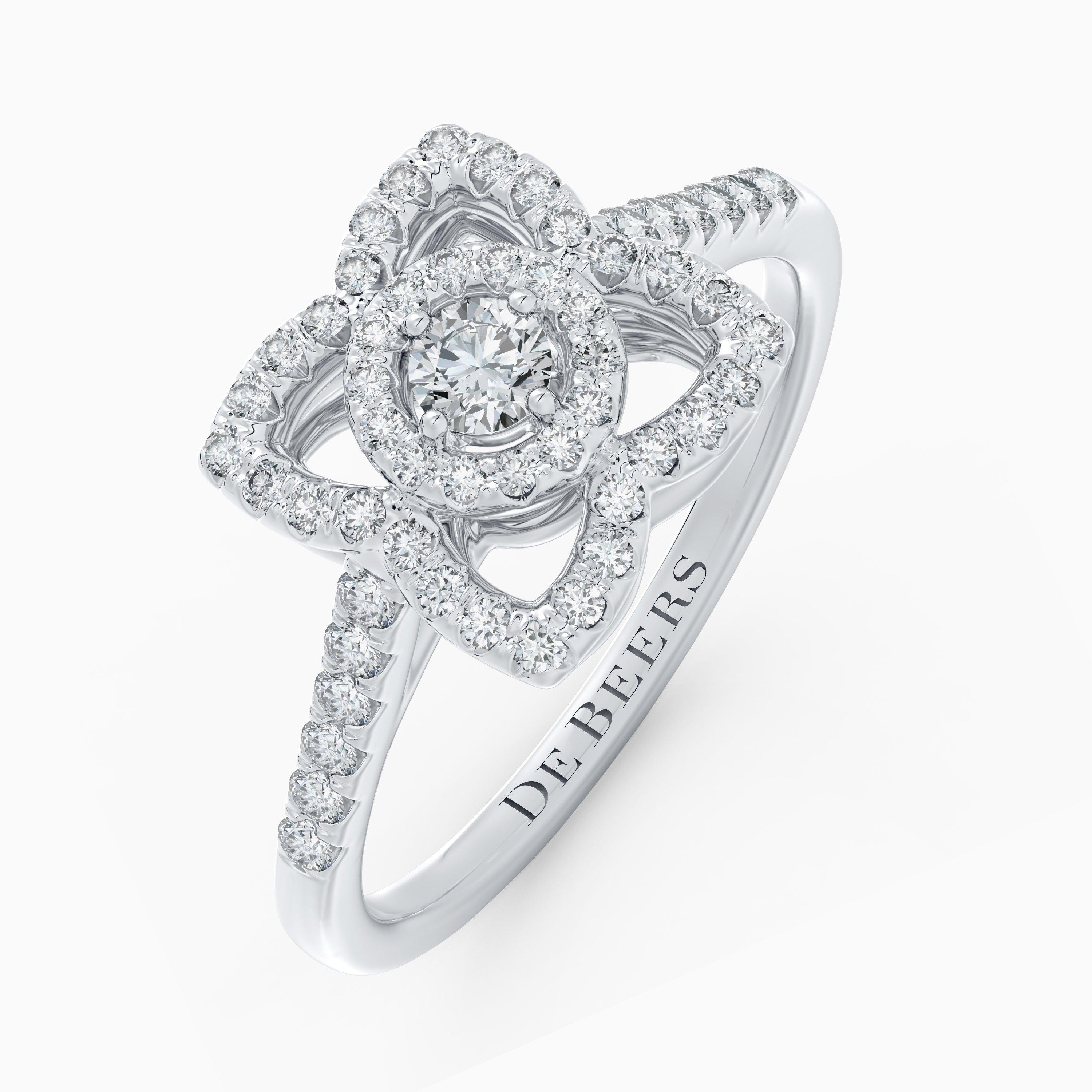 Enchanted Lotus Ring in White Gold, image 2