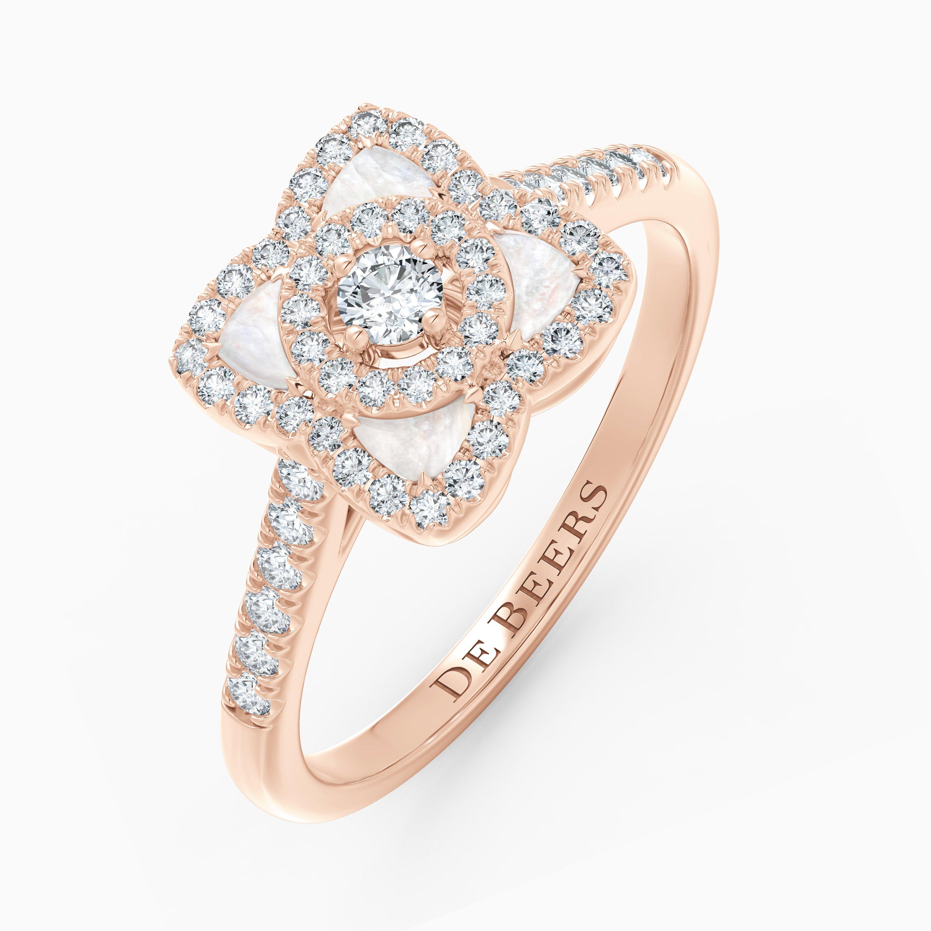 Enchanted Lotus Ring in Rose Gold and Mother-of-Pearl, image 2