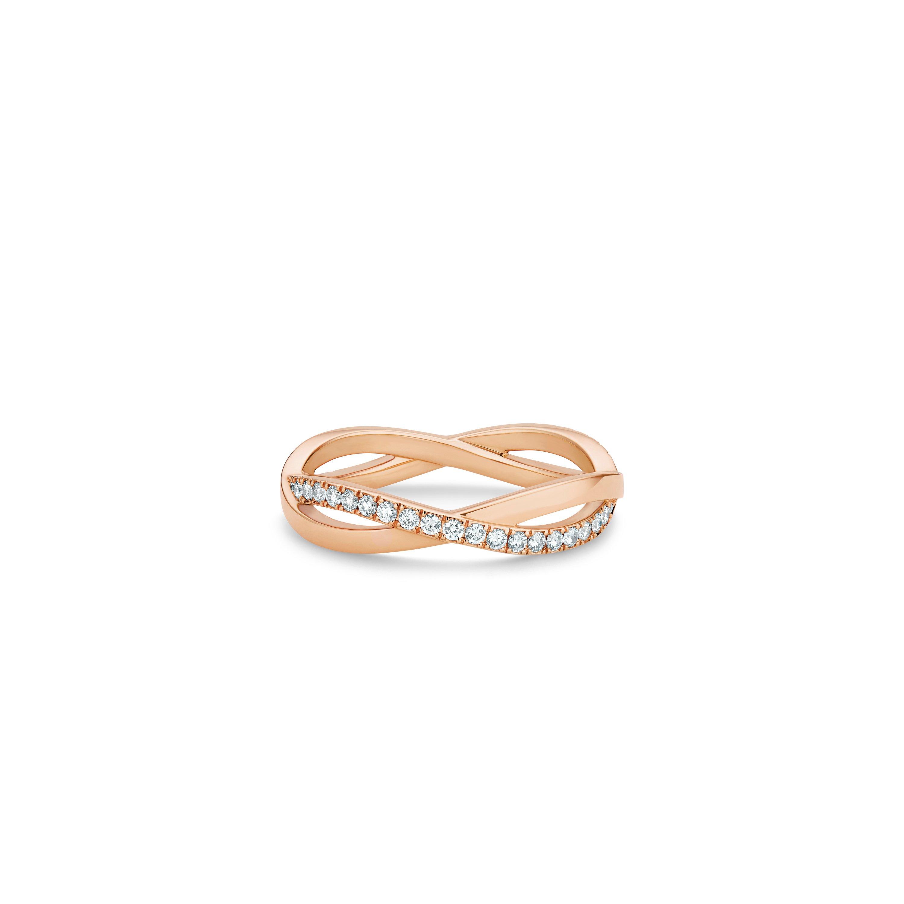 Infinity half pavé band in rose gold, image 1
