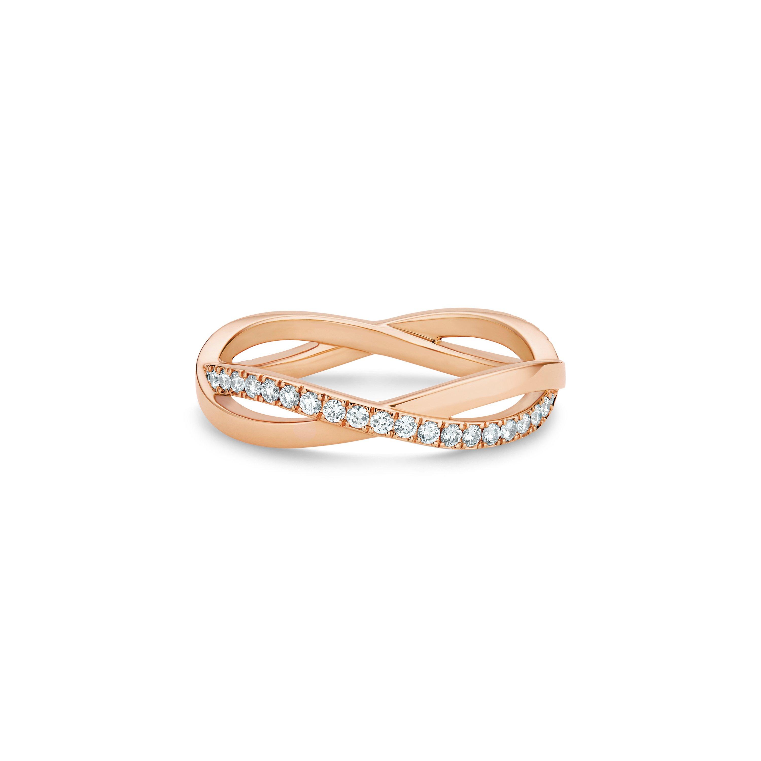 Infinity Half Pavé Band in Rose Gold, image 1